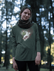 Urban SoulShine & co Long-sleeve Believe In Light Christmas Reindeer Long Sleeve Tee (Unisex)