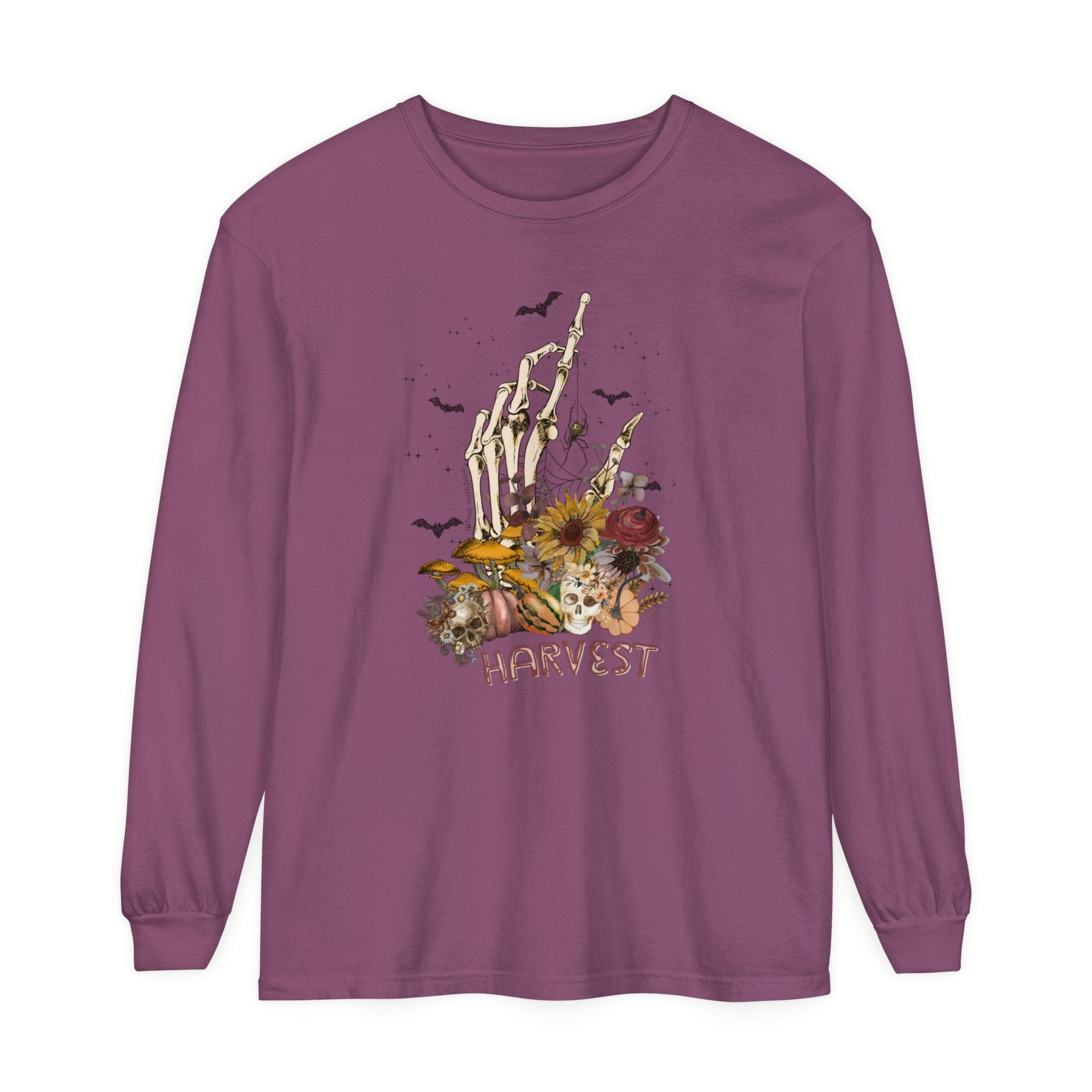 Urban SoulShine & co Long-sleeve Berry / S Skull Harvest Long Sleeve Tee (unisex)