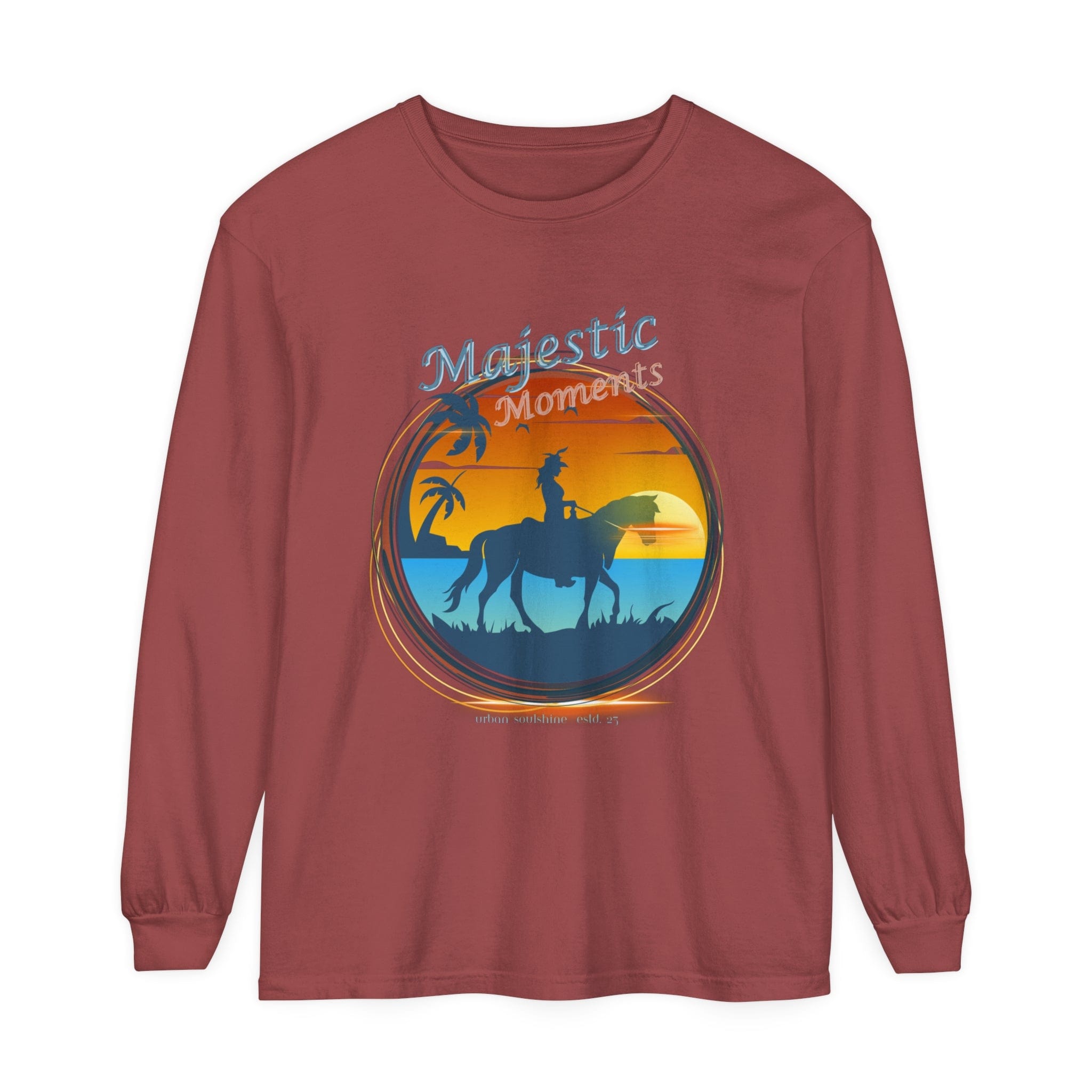 Urban SoulShine & co Long-sleeve Brick / S Majestic Moments Horse Lover Long Sleeve Tee (unisex)