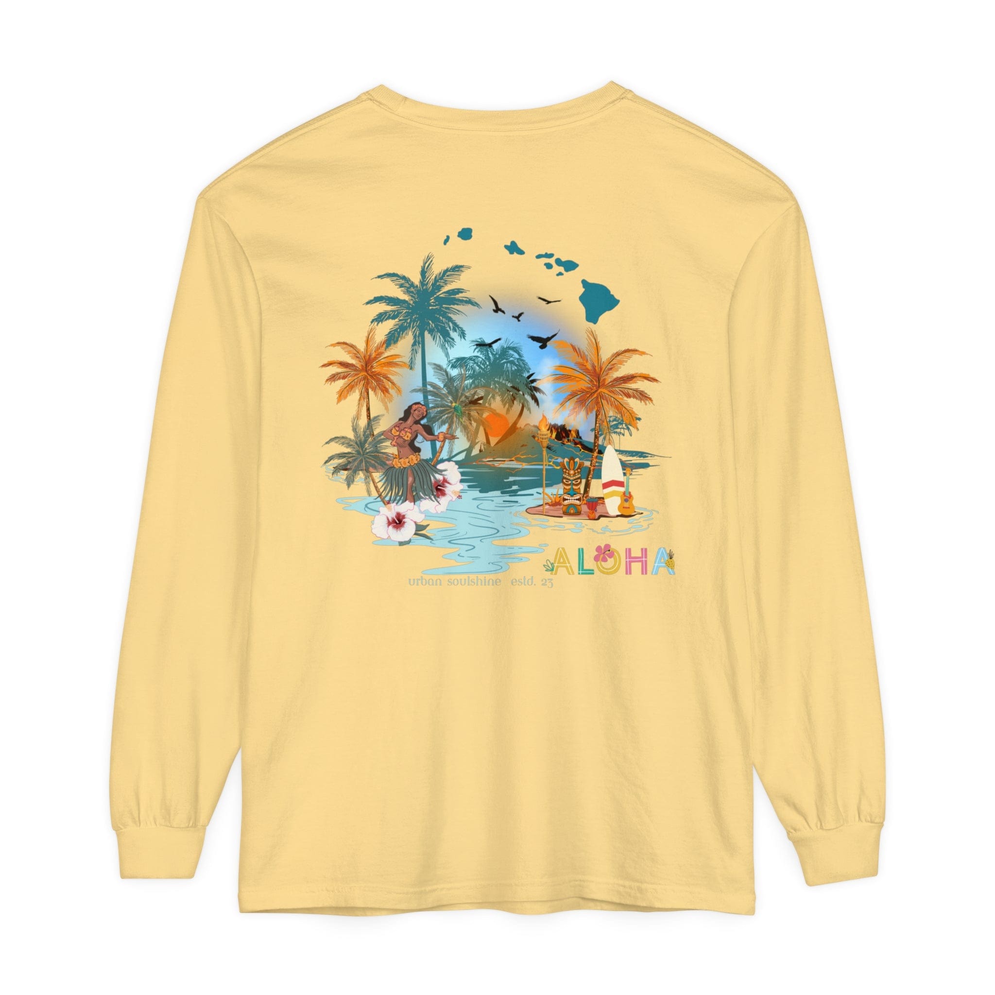 Urban SoulShine & co Long-sleeve Butter / S ALOHA Vibes Long Sleeve Tee (unisex)