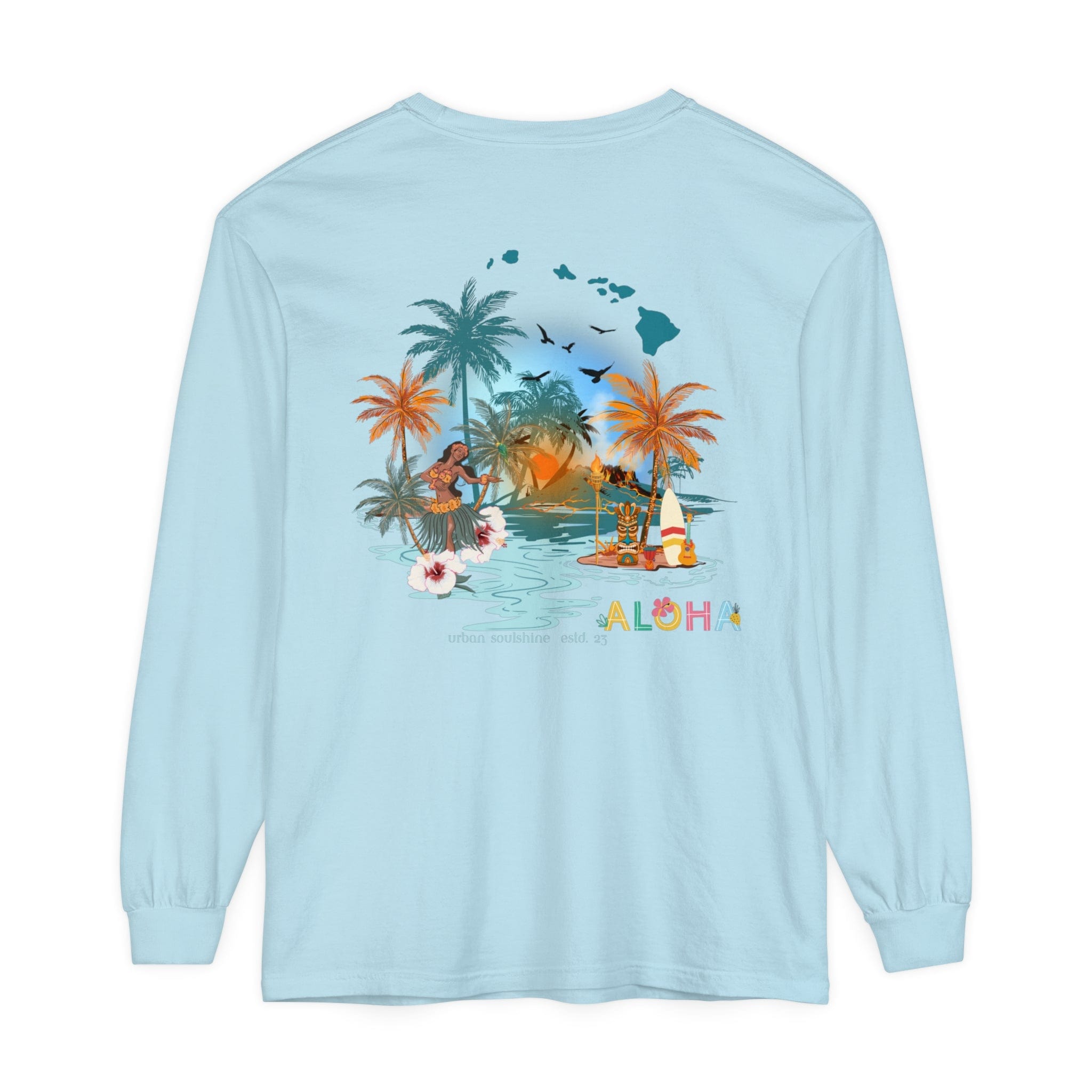 Urban SoulShine & co Long-sleeve Chambray / S ALOHA Vibes Long Sleeve Tee (unisex)