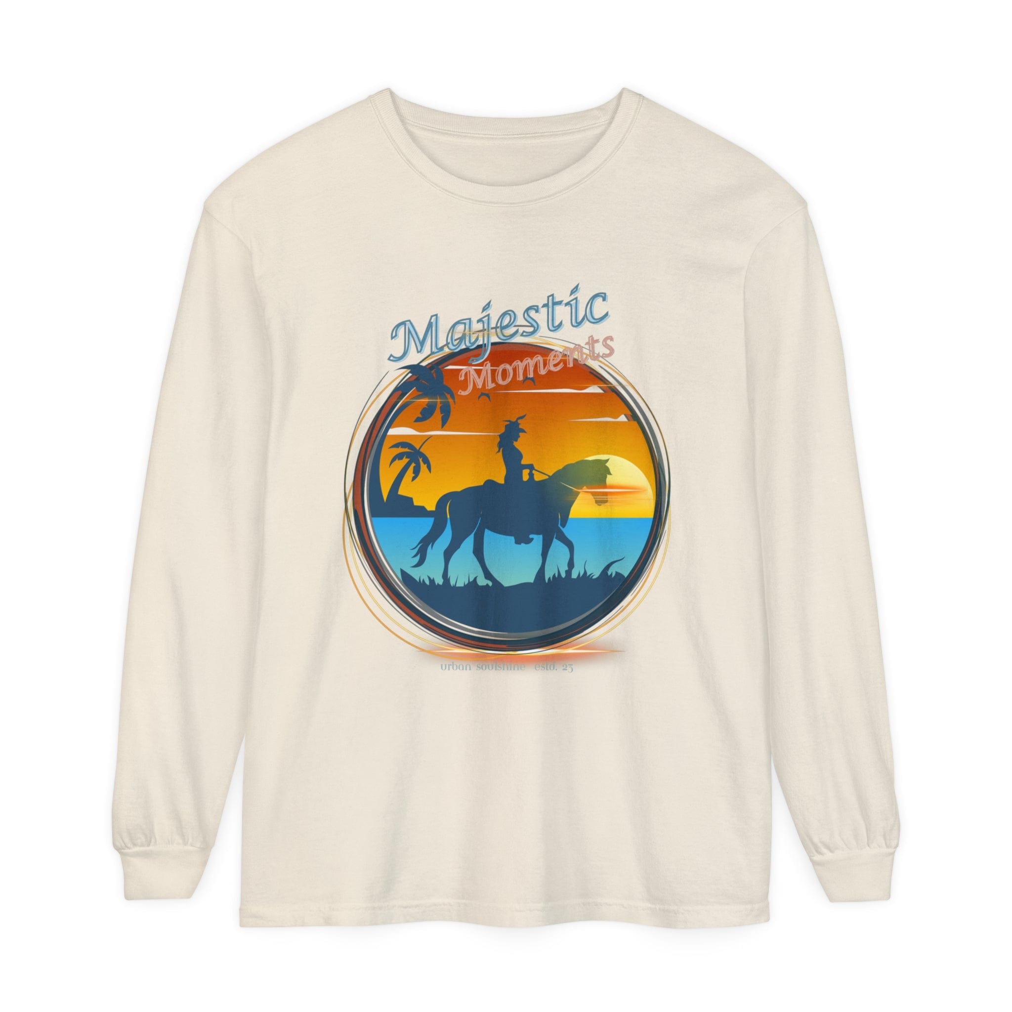 Urban SoulShine & co Long-sleeve Ivory / S Majestic Moments Horse Lover Long Sleeve Tee (unisex)