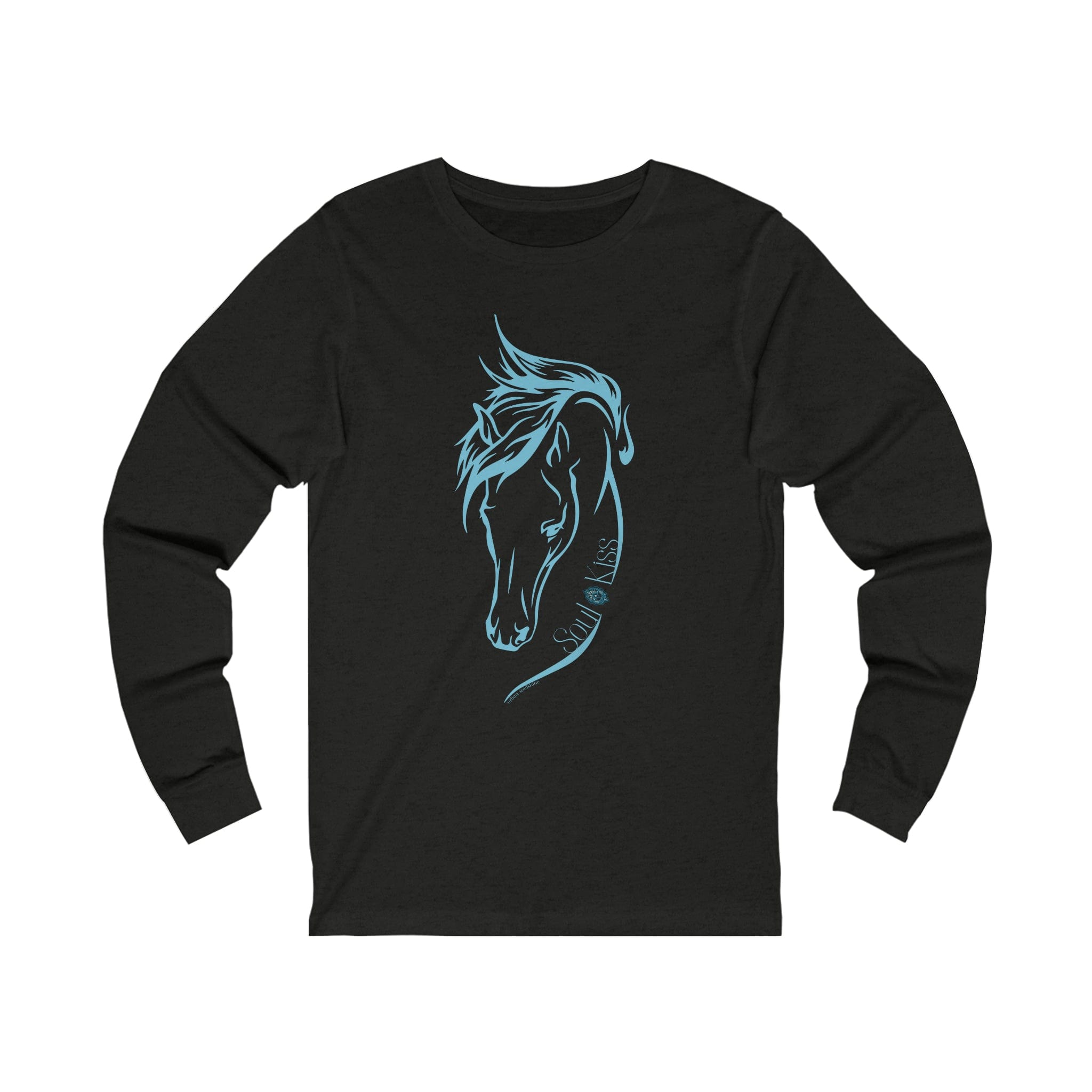  Black Heather Soul Kiss Horse Lover Long Sleeve Tee