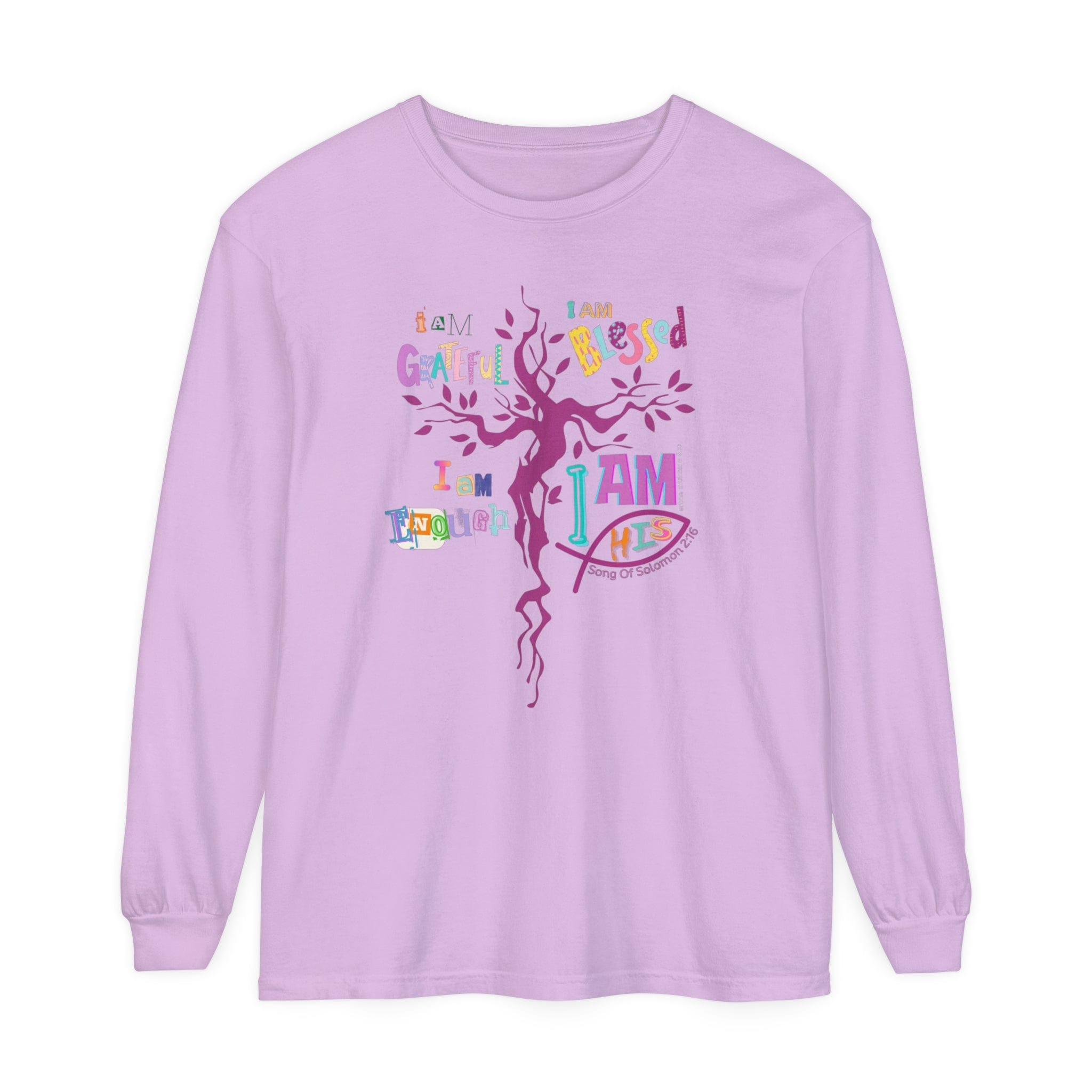 Urban SoulShine & co Long-sleeve Orchid / S I AM HIS Song Of Solomon 2:16 Long Sleeve Tee