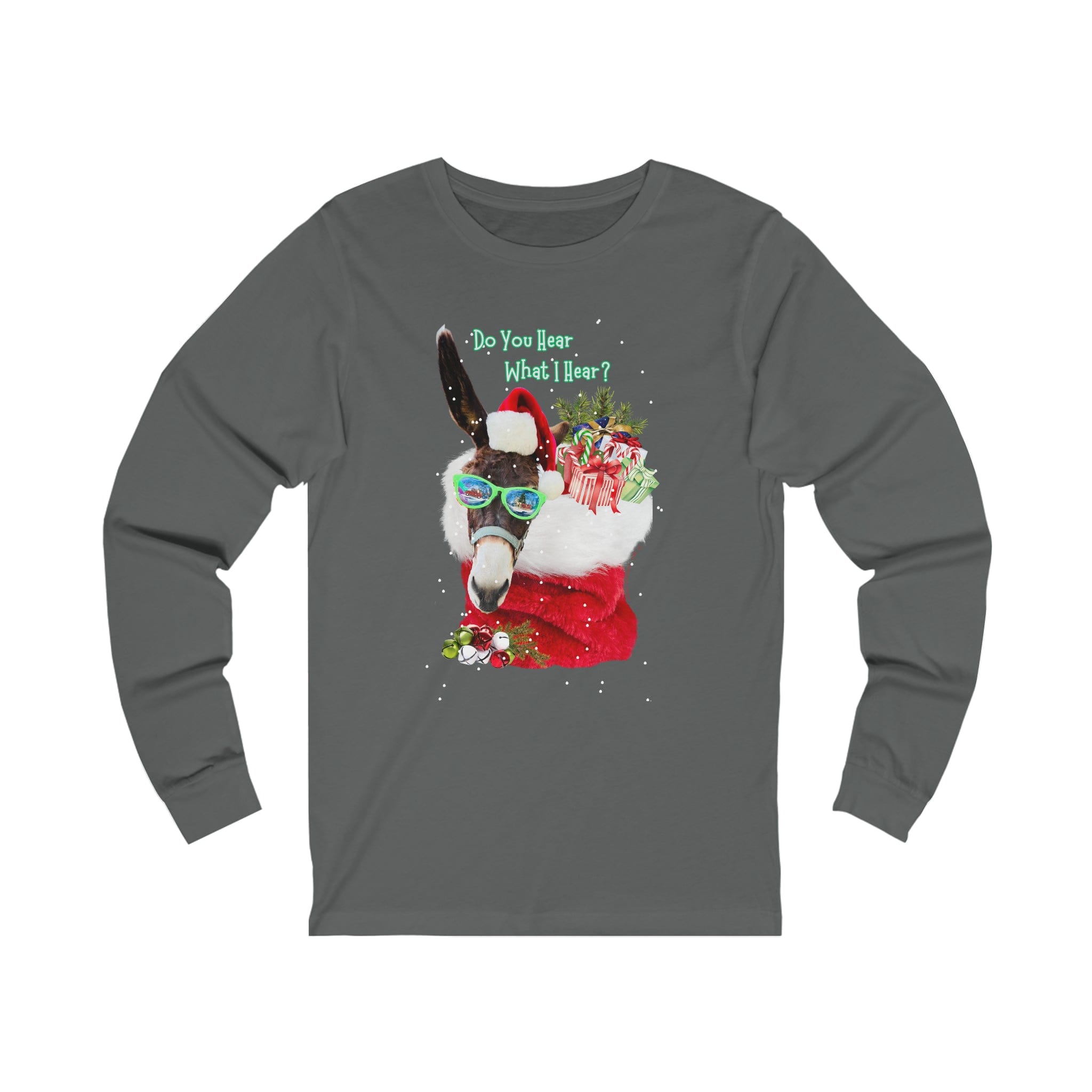 Urban SoulShine & co Long-sleeve S / Asphalt Do You Hear What I Hear Donkey Claus Long Sleeve Tee (Unisex)