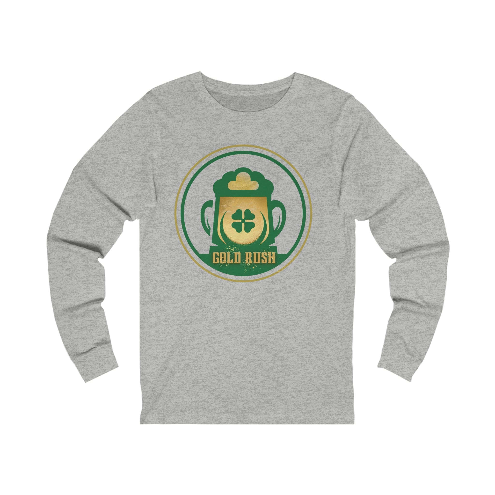  Athletic Heather Gold Rush Irish Beer Long Sleeve Tee (Unisex)