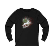 Urban SoulShine & co Long-sleeve S / Black Believe In Light Christmas Reindeer Long Sleeve Tee (Unisex)