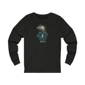 Introducing the Good Tidings Great Joy Christmas Wish Glowing Long Sleeve Tee (Unisex) from Urban SoulShine & co, featuring a festive design with fireworks and the decorative text "Good Tidings of Great Joy" and "Luke 2:10.