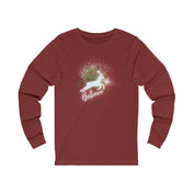 Urban SoulShine & co Long-sleeve S / Cardinal Believe In Light Christmas Reindeer Long Sleeve Tee (Unisex)