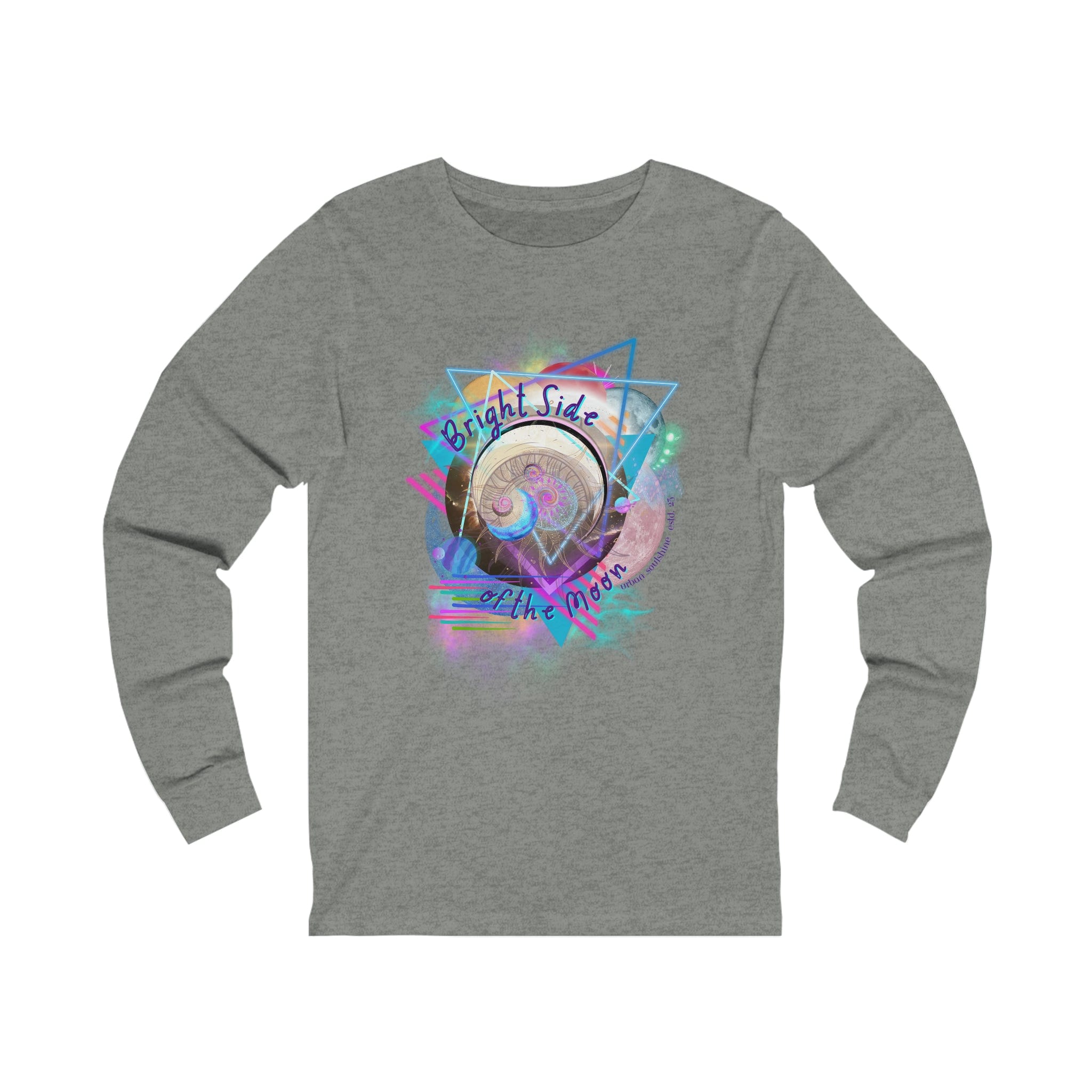 Urban SoulShine & co Long-sleeve S / Deep Heather Bright Side Of the Moon Long Sleeve Tee (unisex)