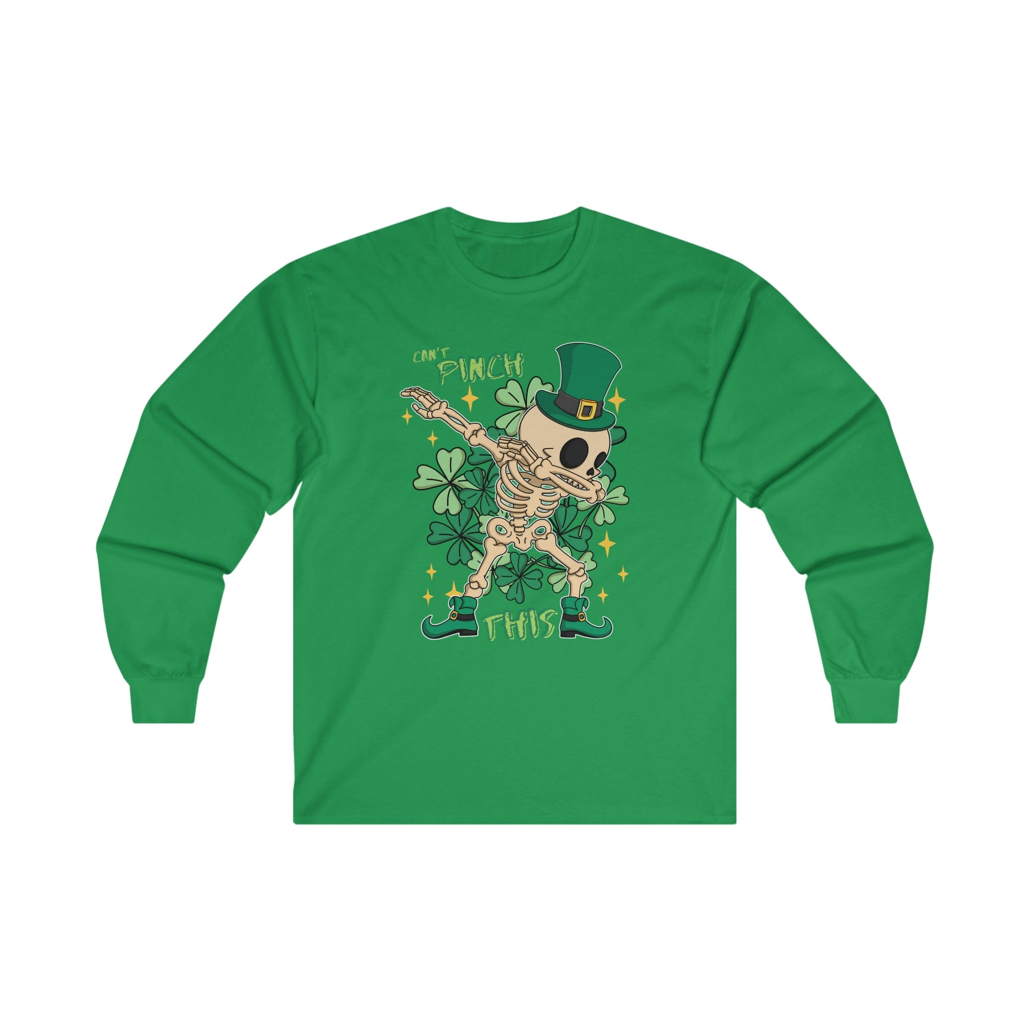 Urban SoulShine & co Long-sleeve S / Irish Green Can't Pinch This Irish Skeleton Dance Gildan Long Sleeve Tee (Unisex)