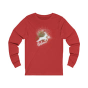 Urban SoulShine & co Long-sleeve S / Red Believe In Light Christmas Reindeer Long Sleeve Tee (Unisex)