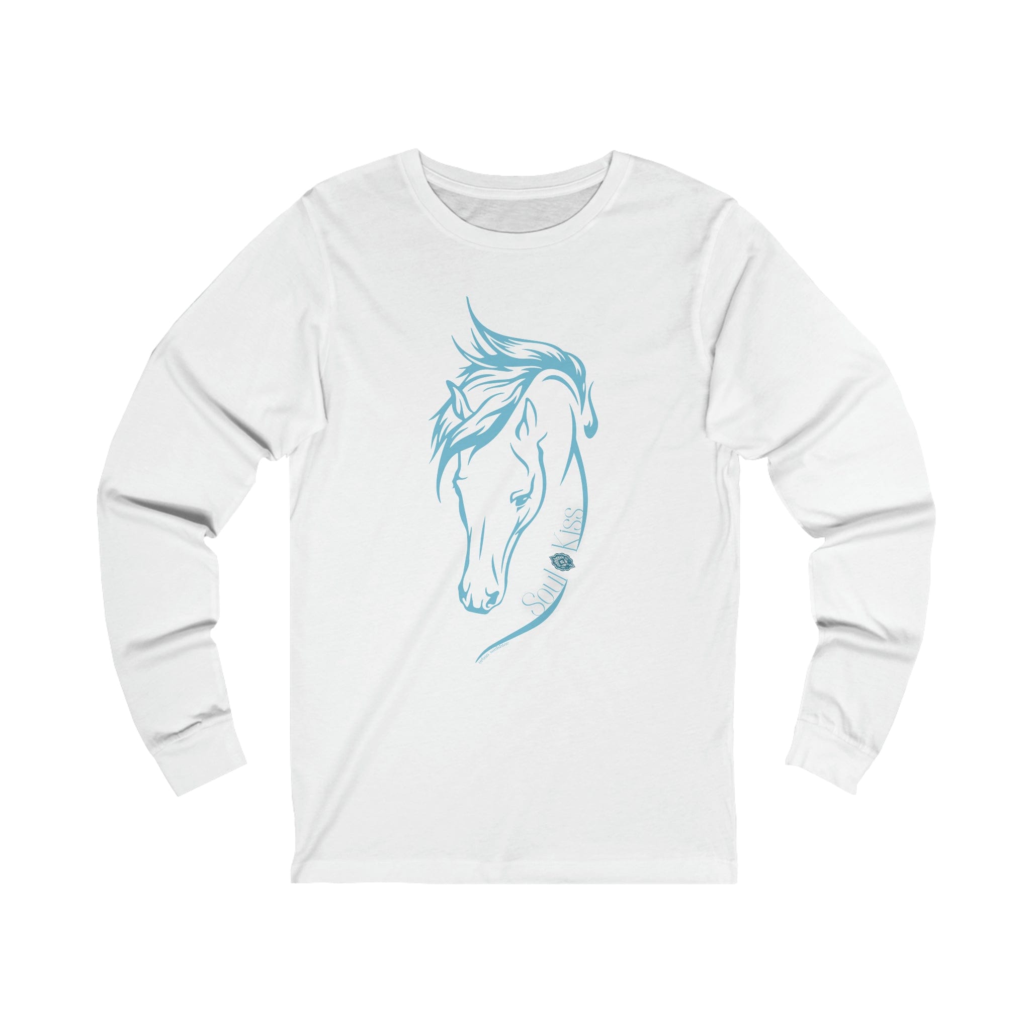  White Soul Kiss Horse Lover Long Sleeve Tee