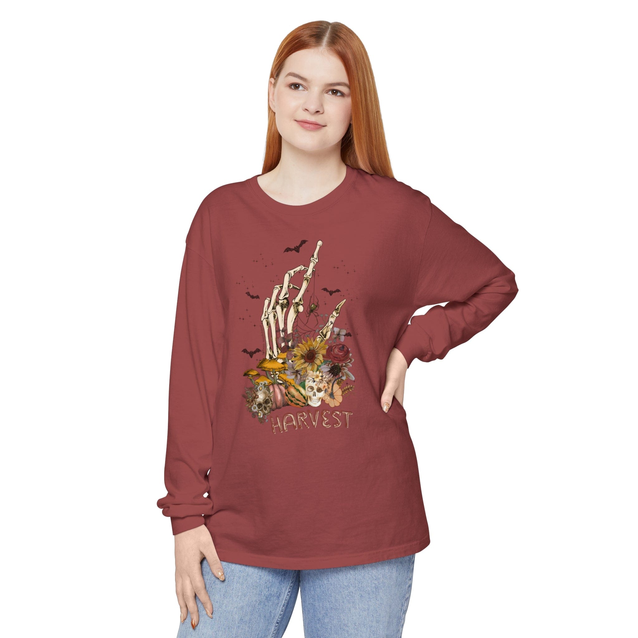 Urban SoulShine & co Long-sleeve Skull Harvest Long Sleeve Tee (unisex)