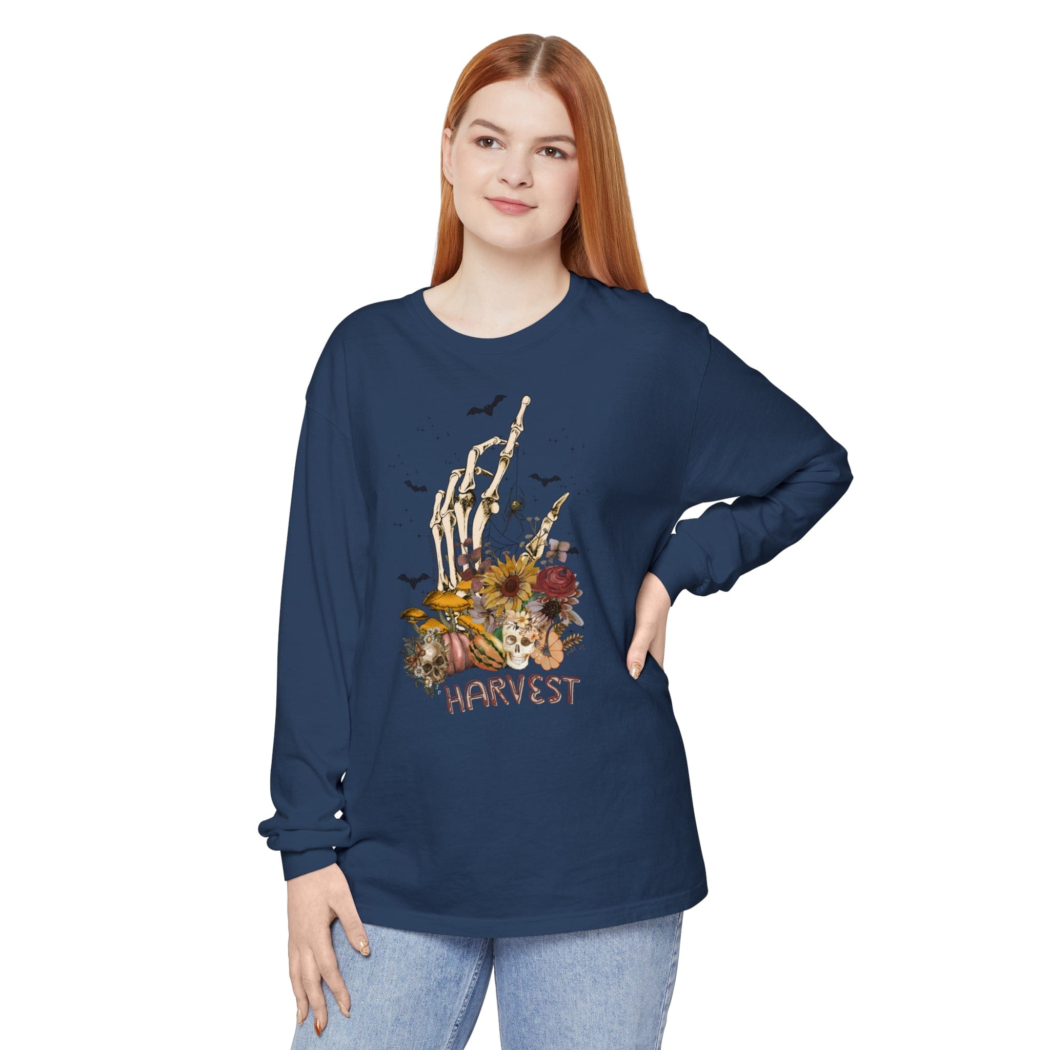 Urban SoulShine & co Long-sleeve Skull Harvest Long Sleeve Tee (unisex)