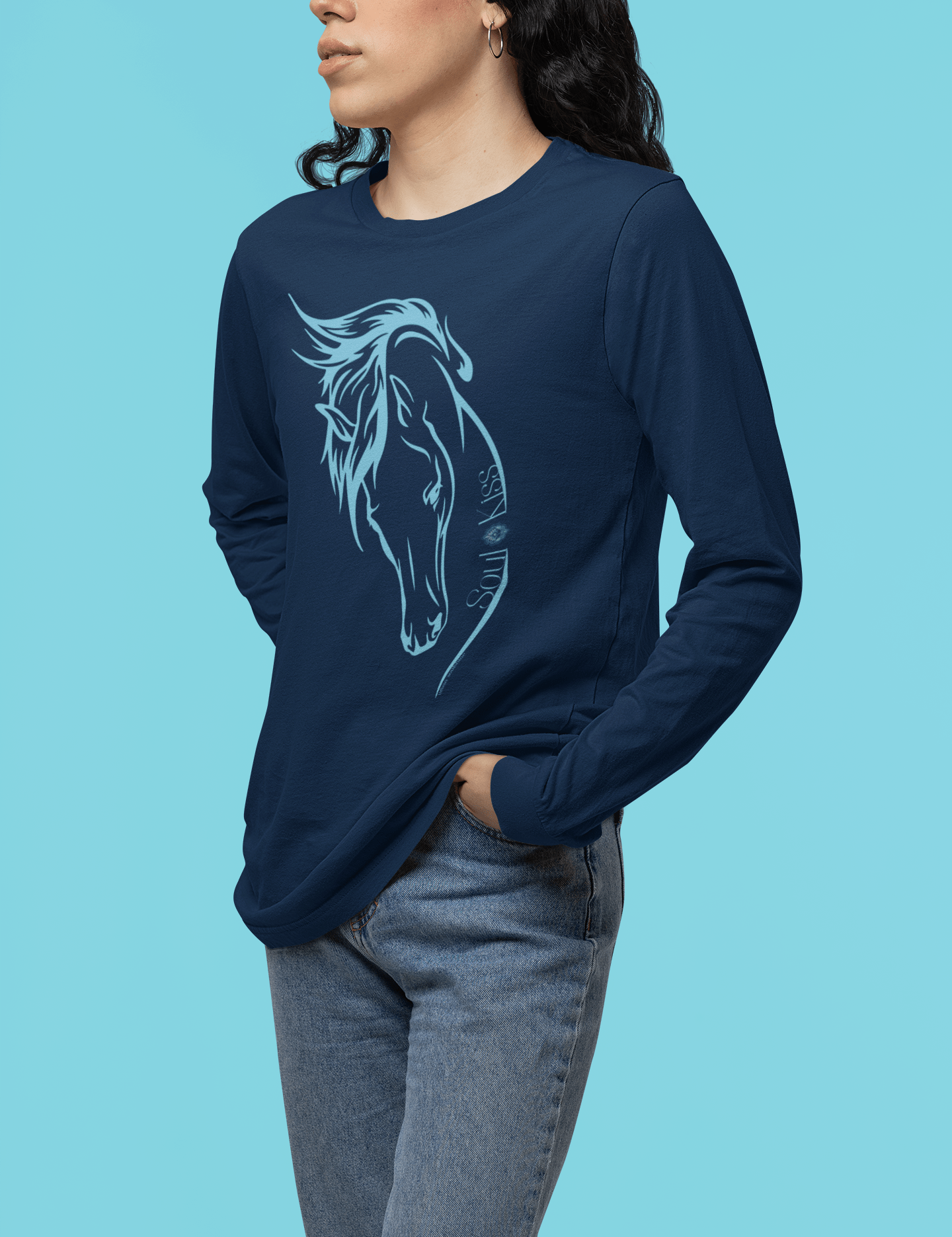 Urban SoulShine & co Long-sleeve Soul Kiss Horse Lover Long Sleeve Tee