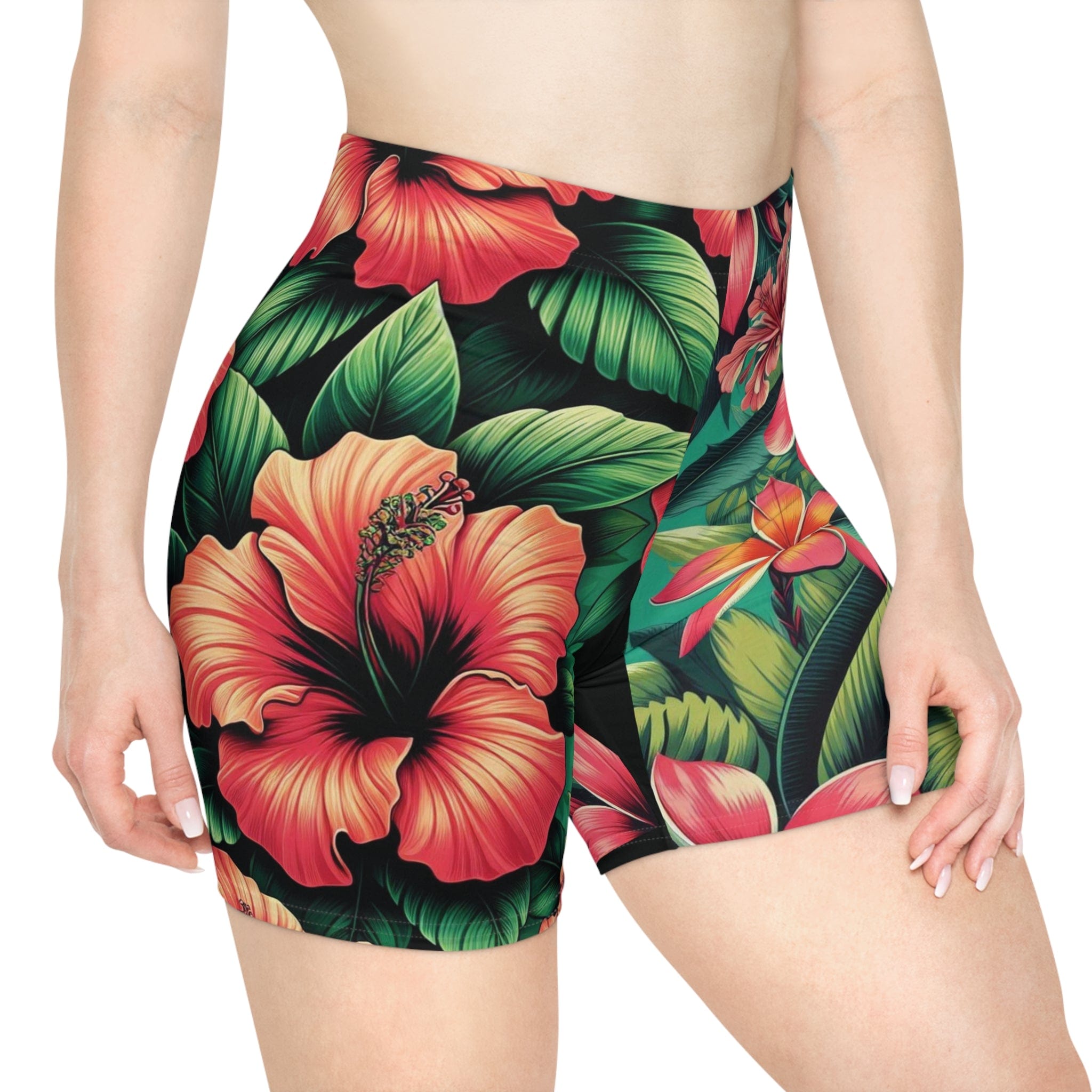 Urban SoulShine & co Mid Length Biker Shorts Tropical Oasis SuperSoft Biker Shorts