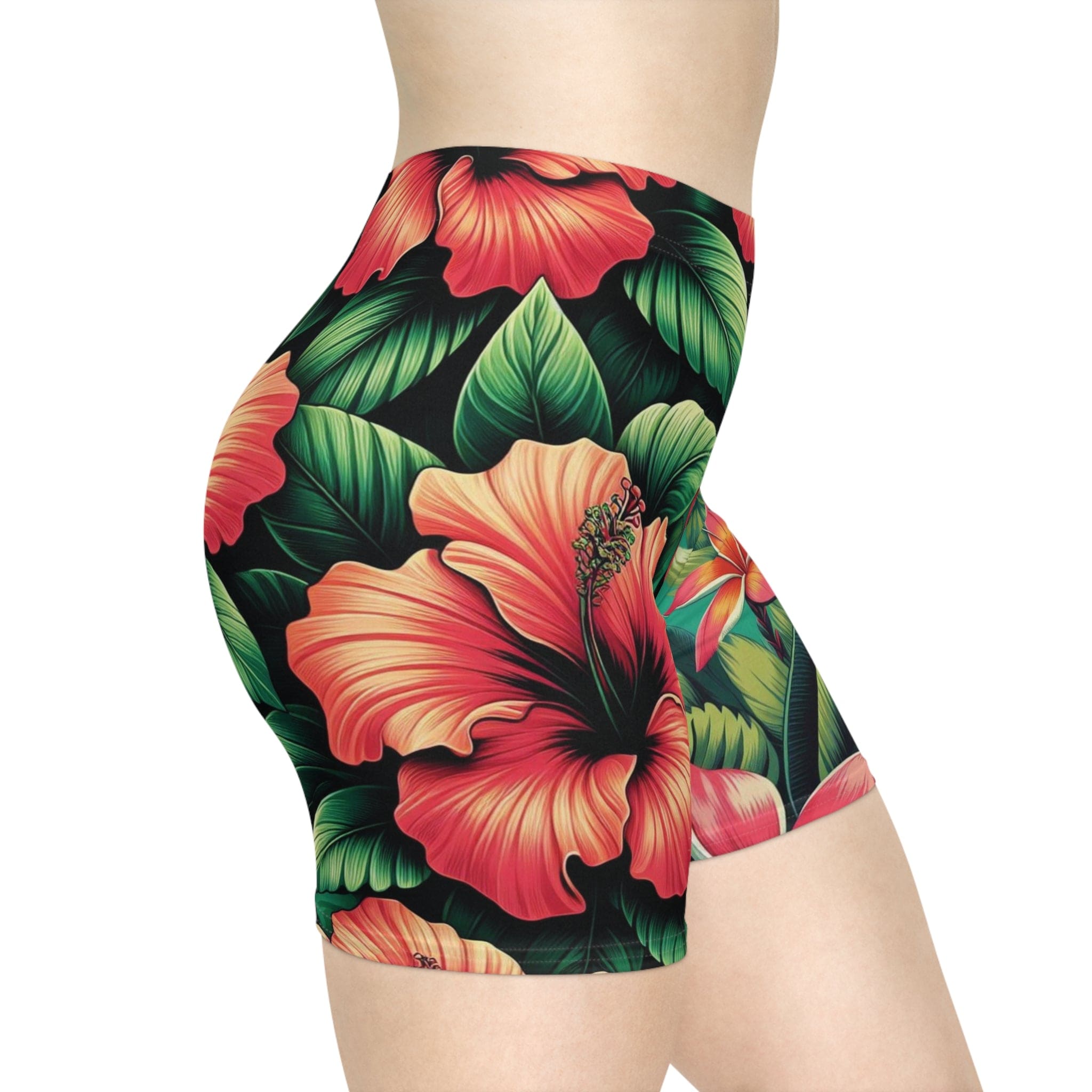 Urban SoulShine & co Mid Length Biker Shorts Tropical Oasis SuperSoft Biker Shorts