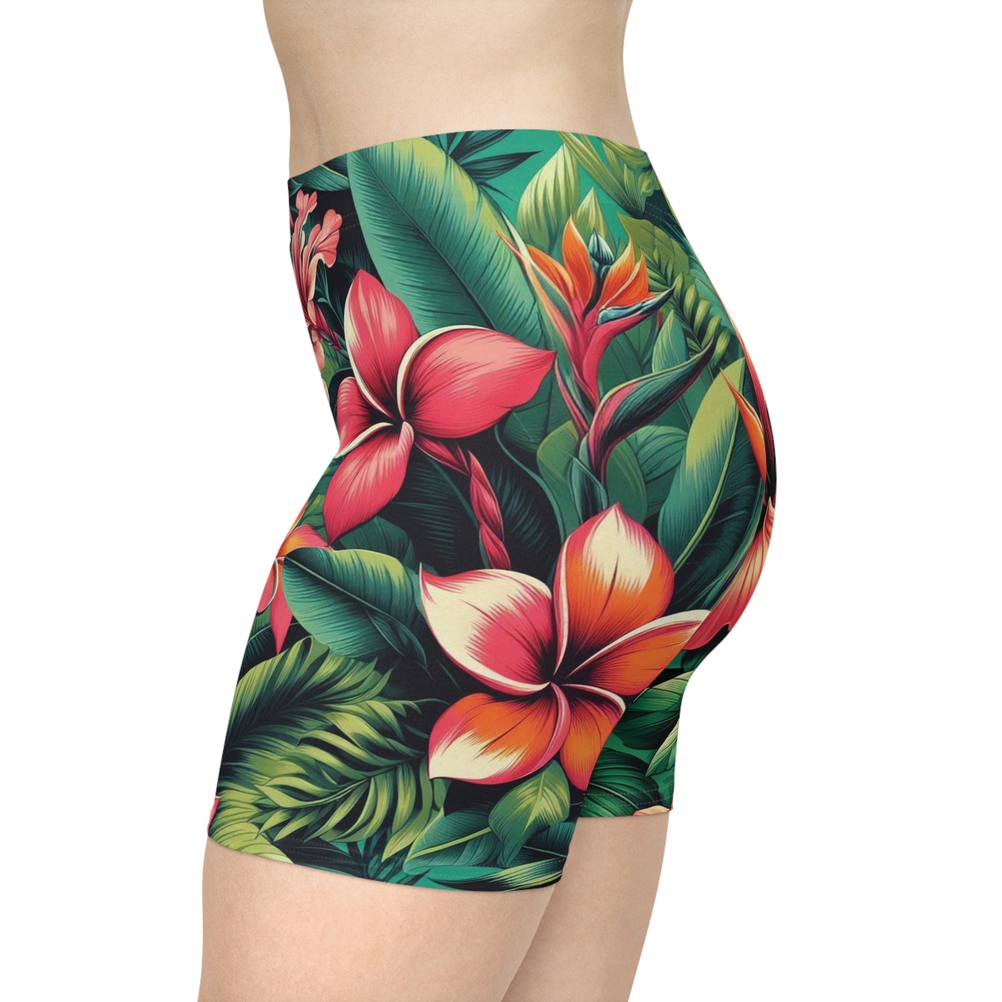 Urban SoulShine & co Mid Length Biker Shorts Tropical Oasis SuperSoft Biker Shorts