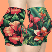 Urban SoulShine & co Mid Length Biker Shorts Tropical Oasis SuperSoft Biker Shorts