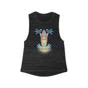 Urban SoulShine & co Muscle Tank S / Black Slub Surf's Up With Good Vibes Only Women's Flowy Scoop Muscle Tank