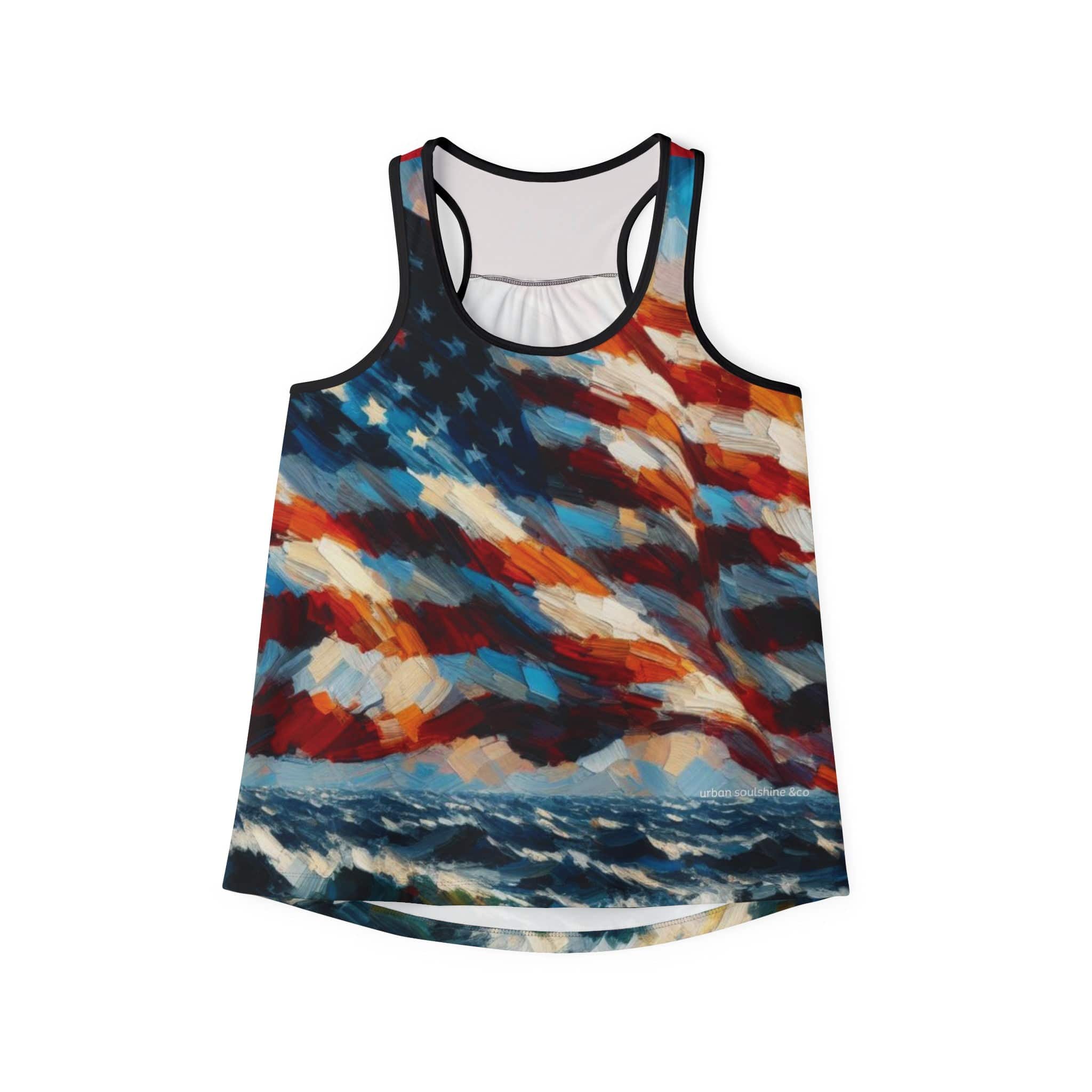 Urban SoulShine & co Performance Tank Top A Sea Of Freedom Performance Racerback Tank