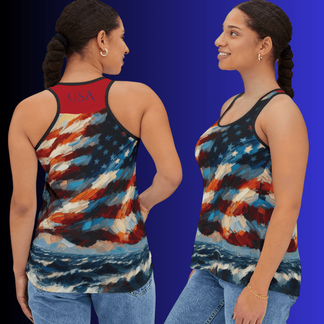 Urban SoulShine & co Performance Tank Top A Sea Of Freedom Performance Racerback Tank