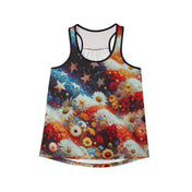 Urban SoulShine & co Performance Tank Top 'Merica Blooms Performance Racerback Tank