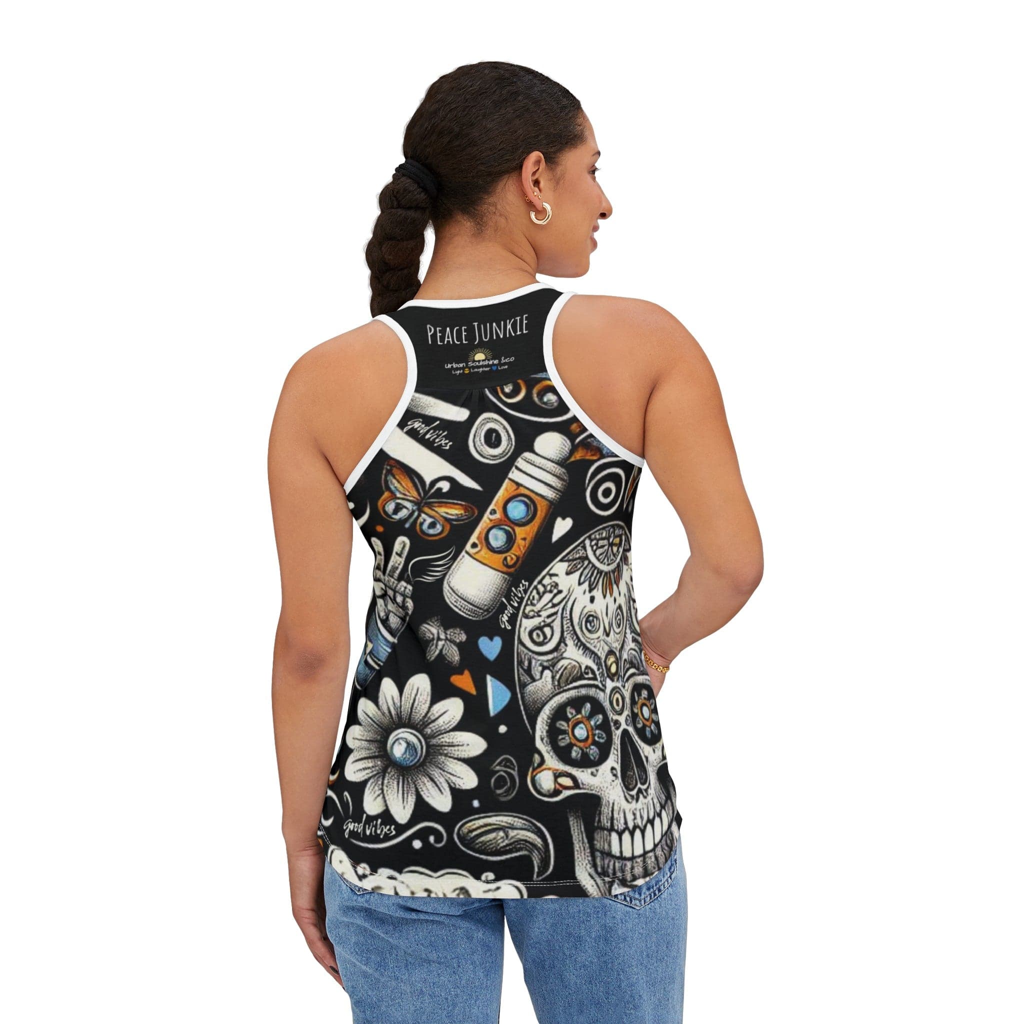 Urban SoulShine & co Performance Tank Top Peace Junkie Performance Racerback Tank