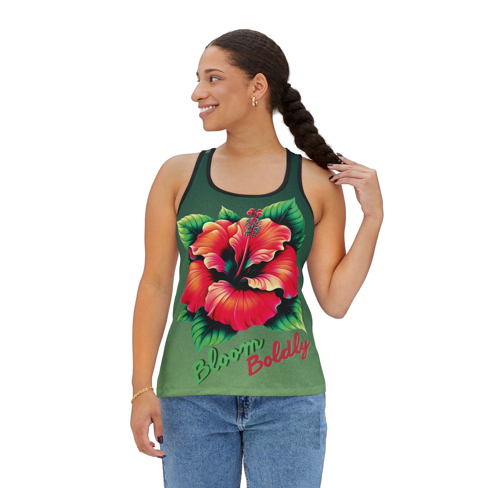  Black Bloom Boldly Performance Racerback Tank