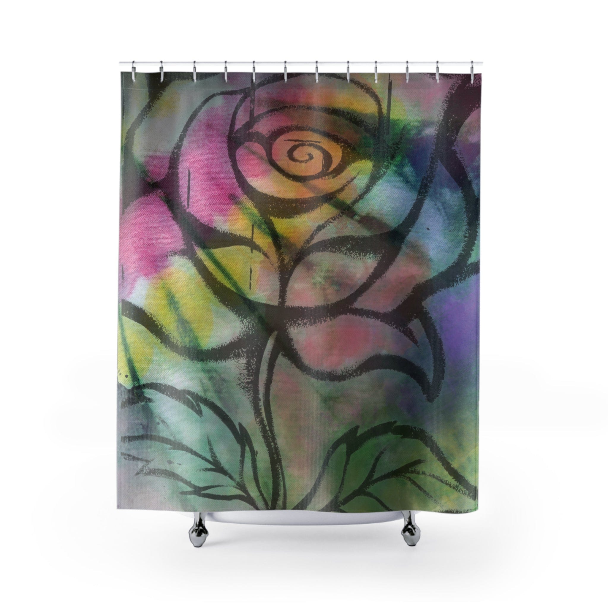 Urban SoulShine & co Shower Curtain 71" × 74" A Single Rose Custom Shower Curtain