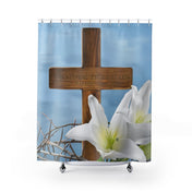 Urban SoulShine & co Shower Curtain 71" × 74" Consider The Lilies Matthew 6:28 Custom Shower Curtain