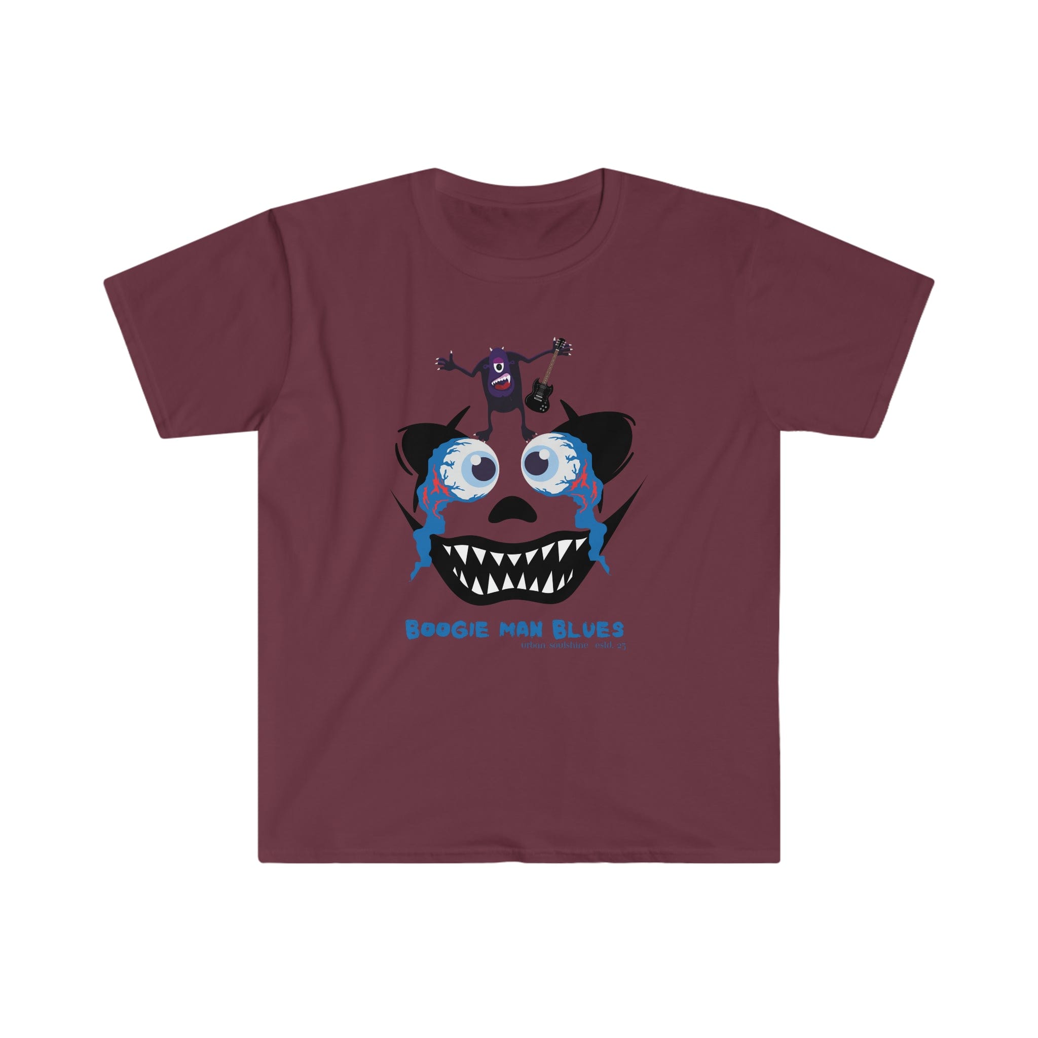 Urban SoulShine & co Soft Style T-Shirt Maroon / S Boogie Man Blues Tee (unisex)