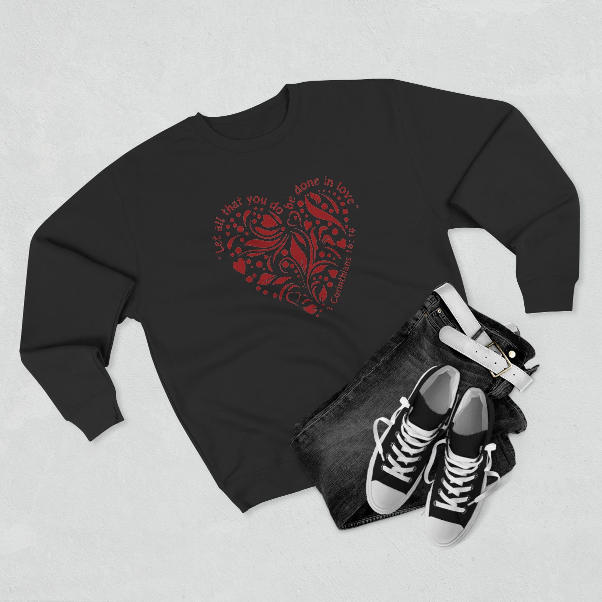1 Corinthians 16:14 Love Crewneck Sweatshirt