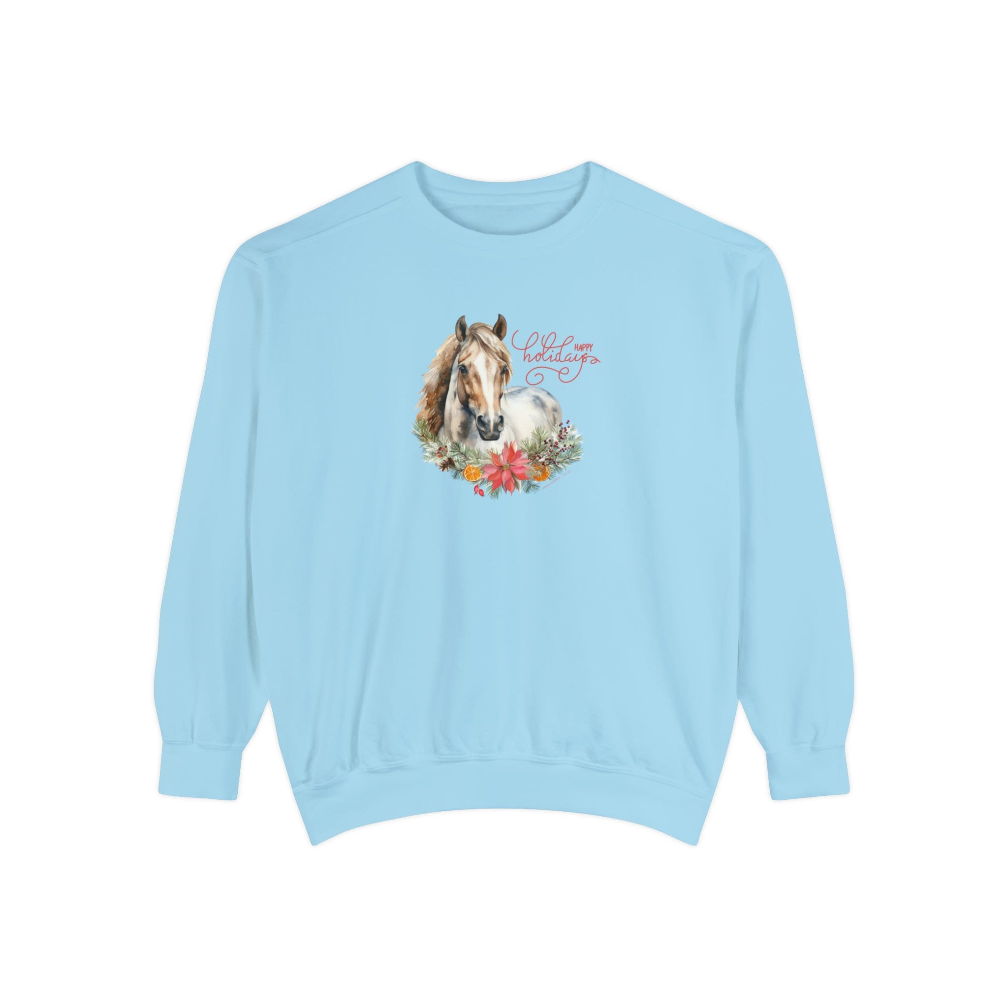 Urban SoulShine & co Sweatshirt A Horse Lover's Christmas Garment-Dyed Sweatshirt