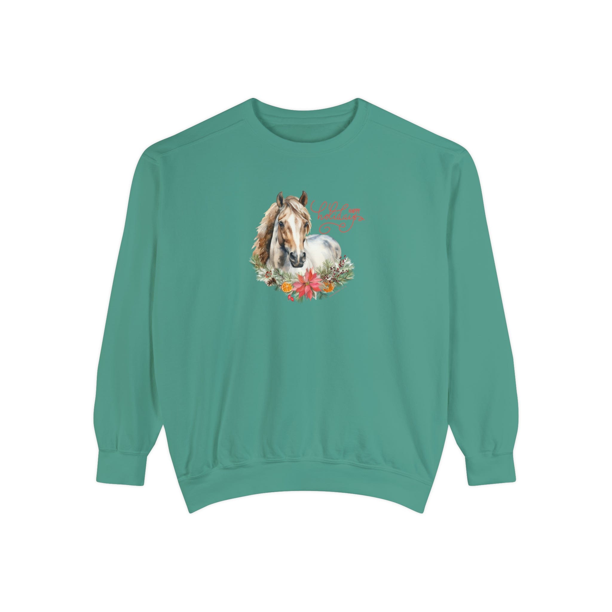 Urban SoulShine & co Sweatshirt A Horse Lover's Christmas Garment-Dyed Sweatshirt