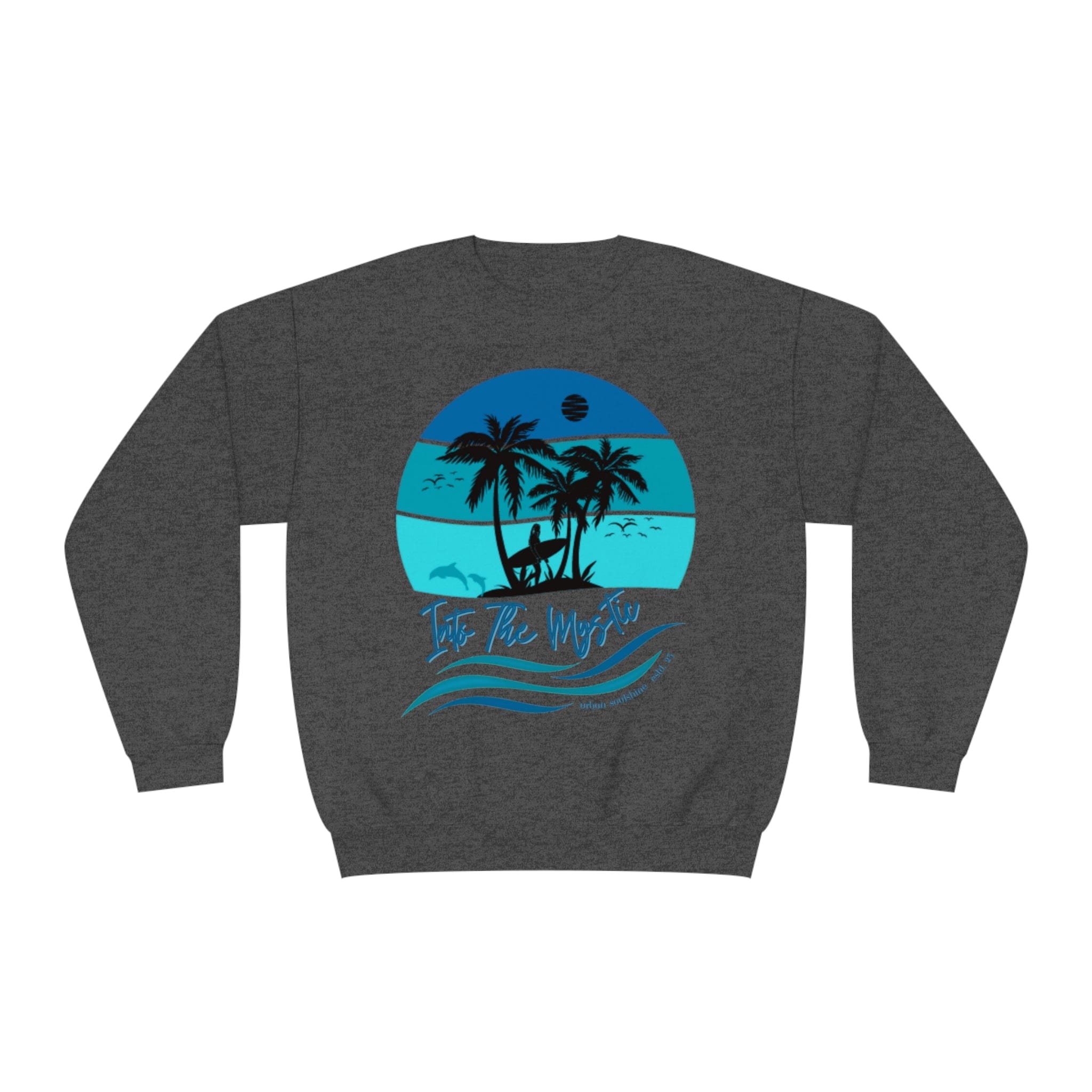 Urban SoulShine & co Sweatshirt Black Heather / S Into the Mystic Surfer Girl Crewneck Sweatshirt