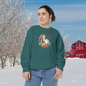 Urban SoulShine & co Sweatshirt Blue Spruce / S A Horse Lover's Christmas Garment-Dyed Sweatshirt