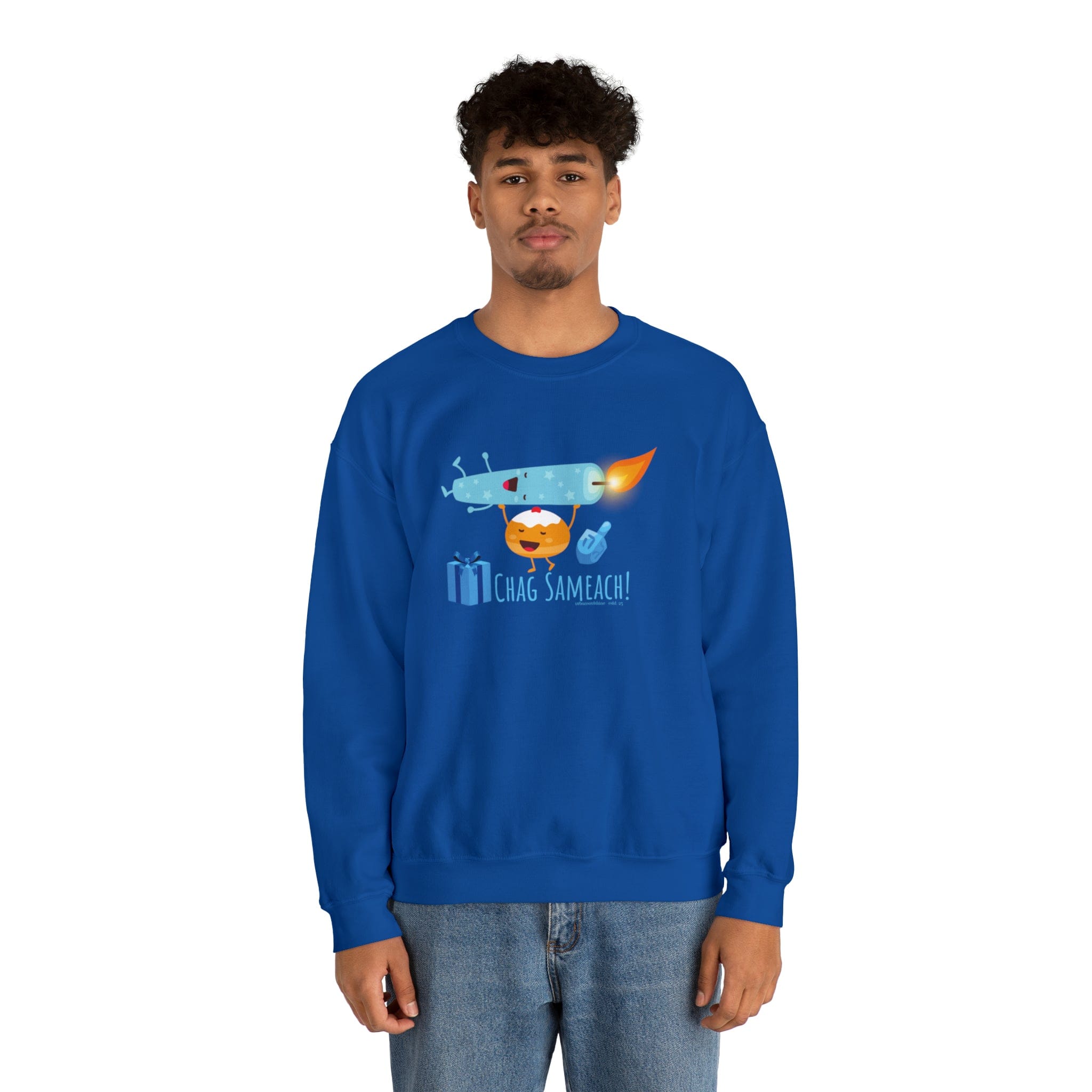 Urban SoulShine & co Sweatshirt CHAG SAMEACH! Hanukkah Crewneck Sweatshirt (Unisex)