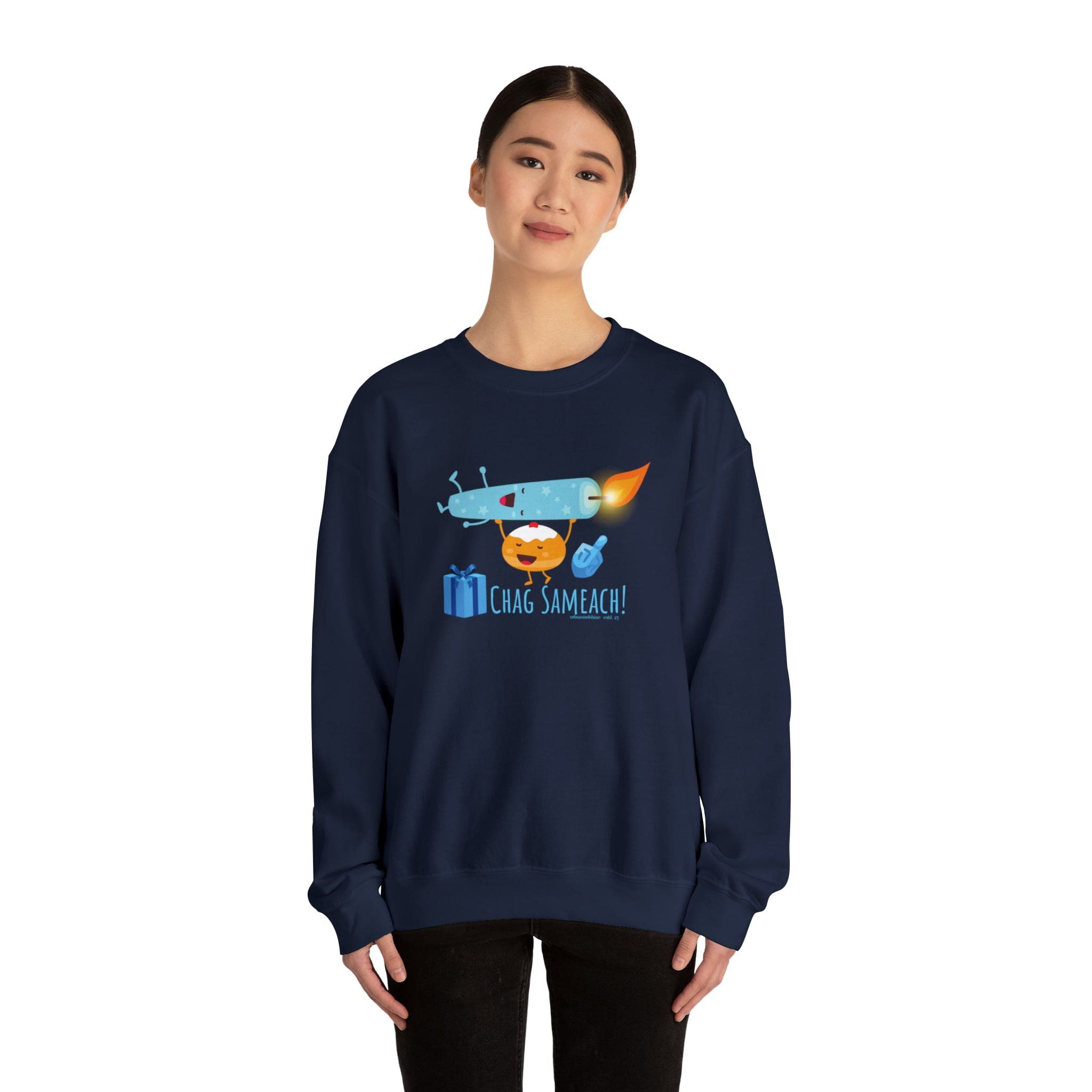 Urban SoulShine & co Sweatshirt CHAG SAMEACH! Hanukkah Crewneck Sweatshirt (Unisex)