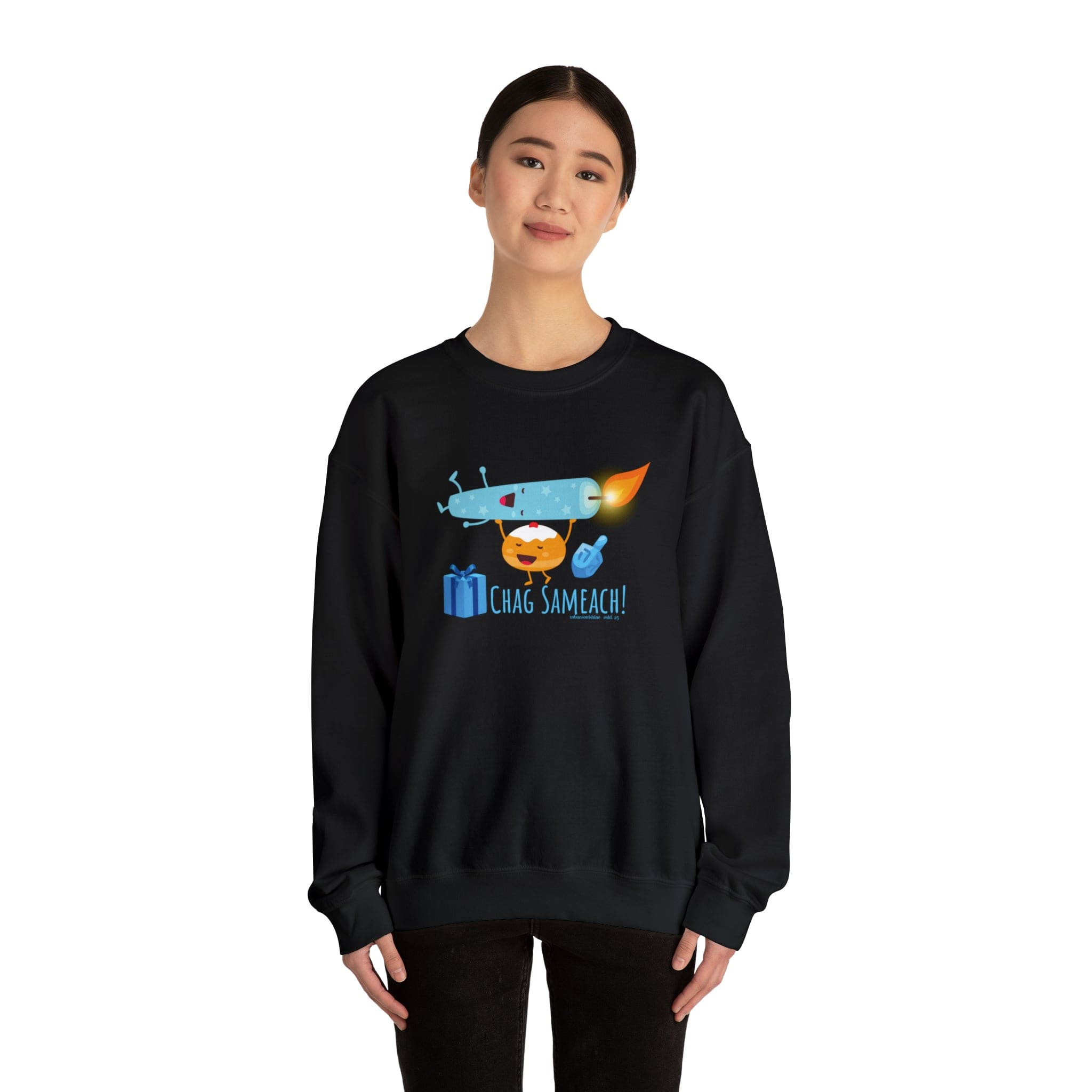 Urban SoulShine & co Sweatshirt CHAG SAMEACH! Hanukkah Crewneck Sweatshirt (Unisex)