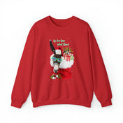 This unisex sweatshirt from Urban SoulShine & Co, titled "Do You Hear What I Hear Donkey Claus Christmas Sweatshirt," features a vibrant design with a donkey wearing sunglasses and a Santa hat, surrounded by gifts and festive decorations on a red heavy blend crewneck. The text above the design poses the question, "Do You Hear What I Hear?" making it an ideal choice for infusing your holiday wardrobe with quirky cheer.