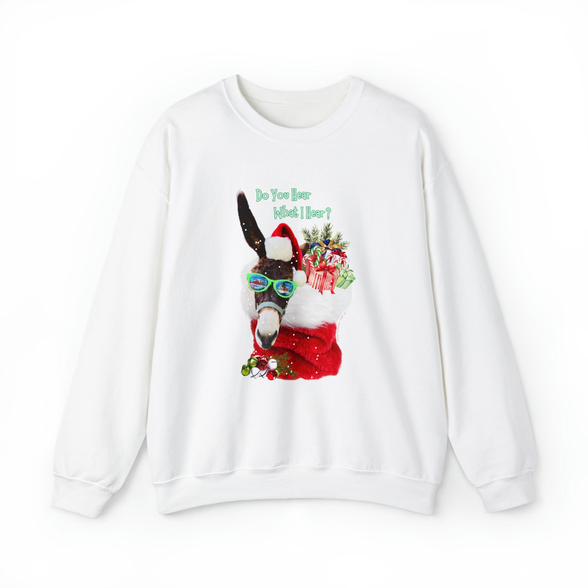 Urban SoulShine & co Sweatshirt Do You Hear What I Hear Donkey Claus Christmas Sweatshirt (Unisex)