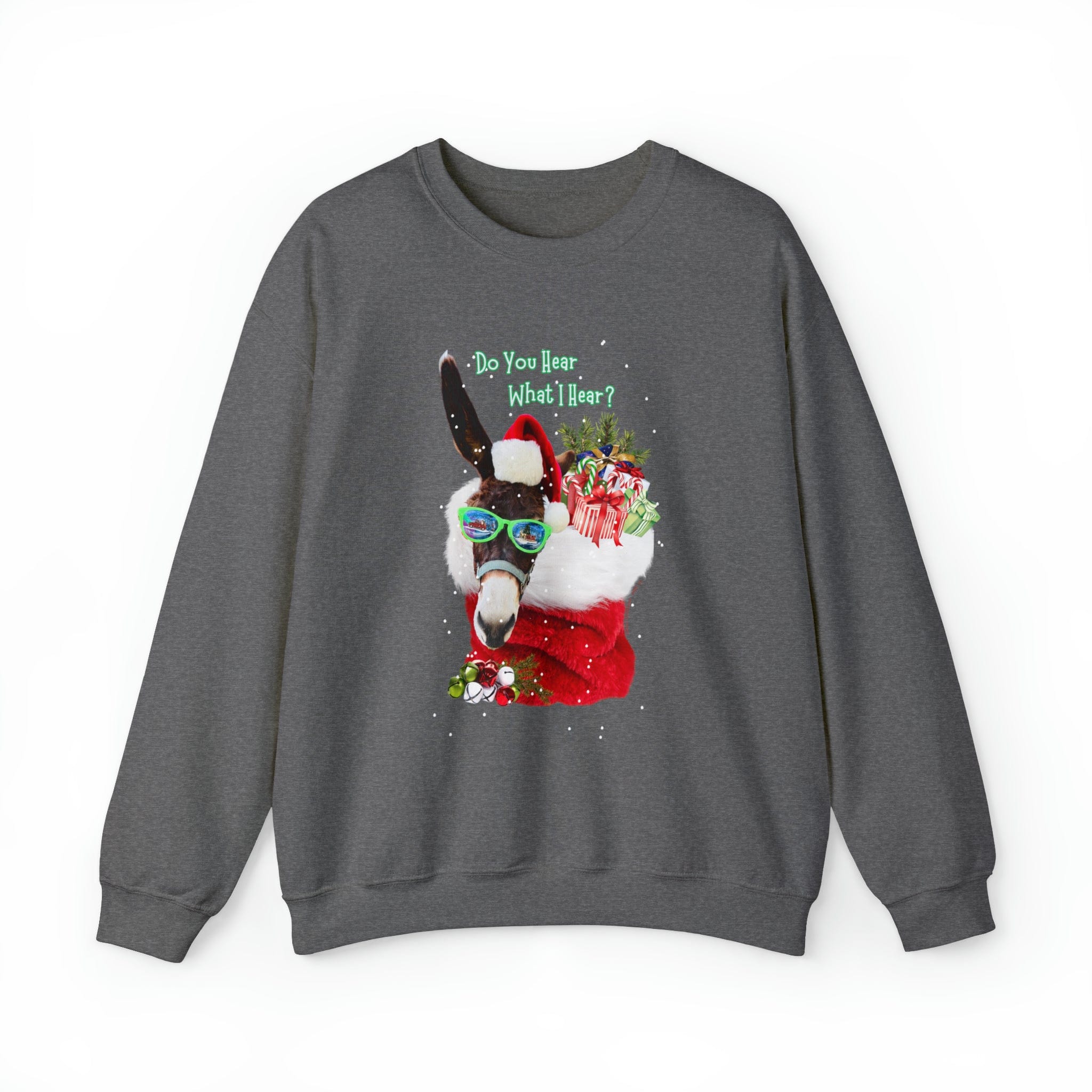 Urban SoulShine & co Sweatshirt Do You Hear What I Hear Donkey Claus Christmas Sweatshirt (Unisex)