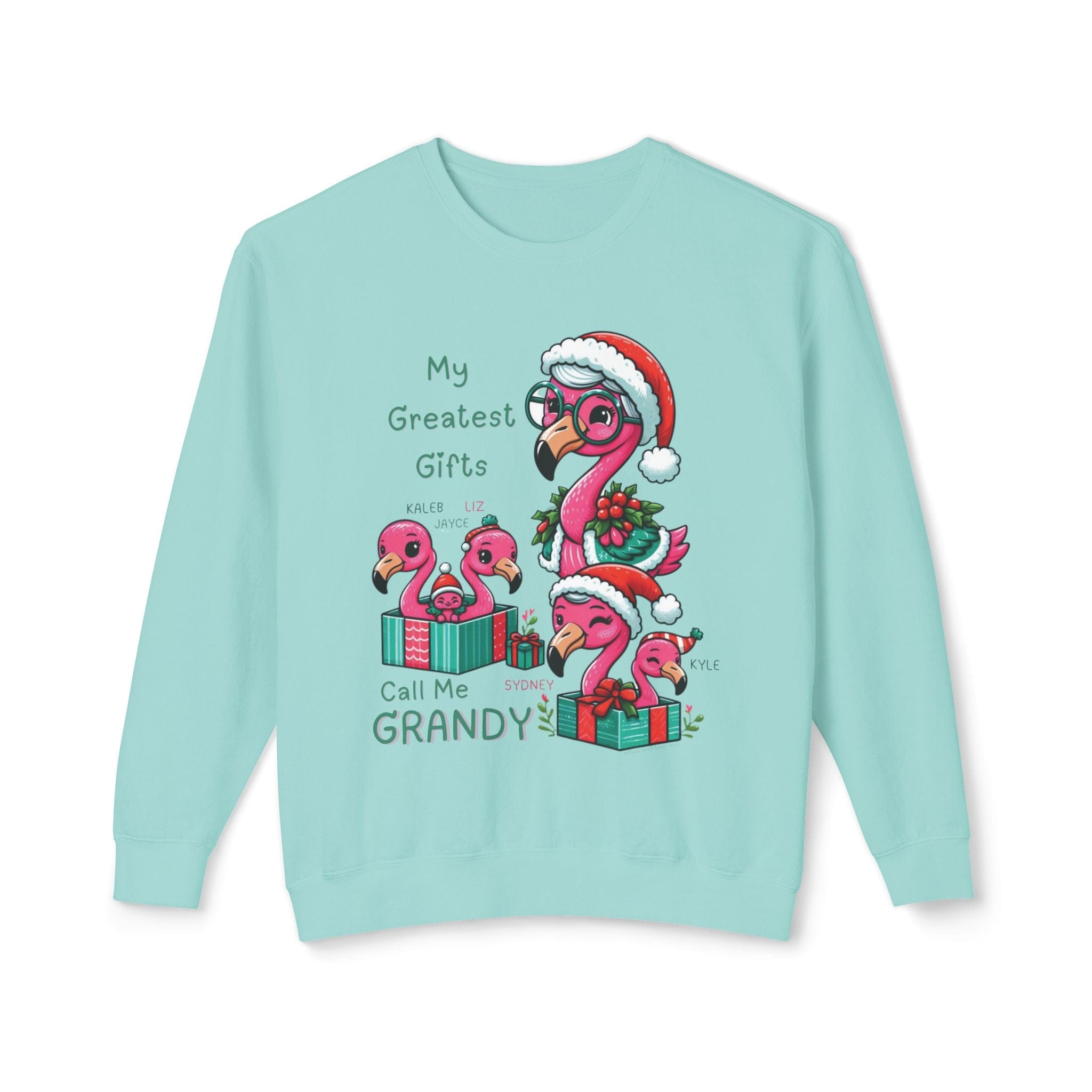 Urban SoulShine & co Sweatshirt Grandy's Greatest Gifts Flamingo Christmas Crewneck Sweatshirt