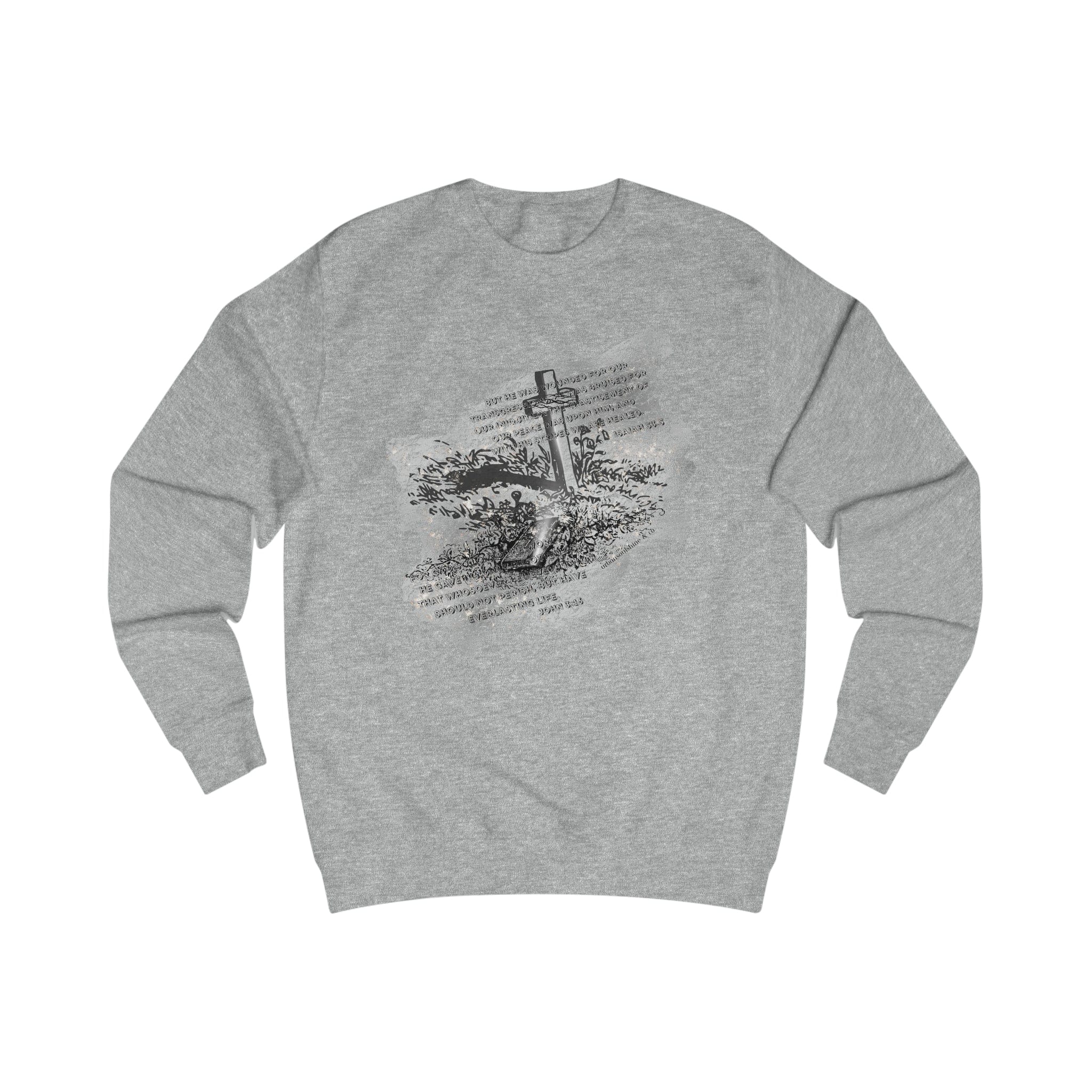 Urban SoulShine & co Sweatshirt Heather Grey / S With His Stripes Easter Crewneck Sweatshirt (Unisex)