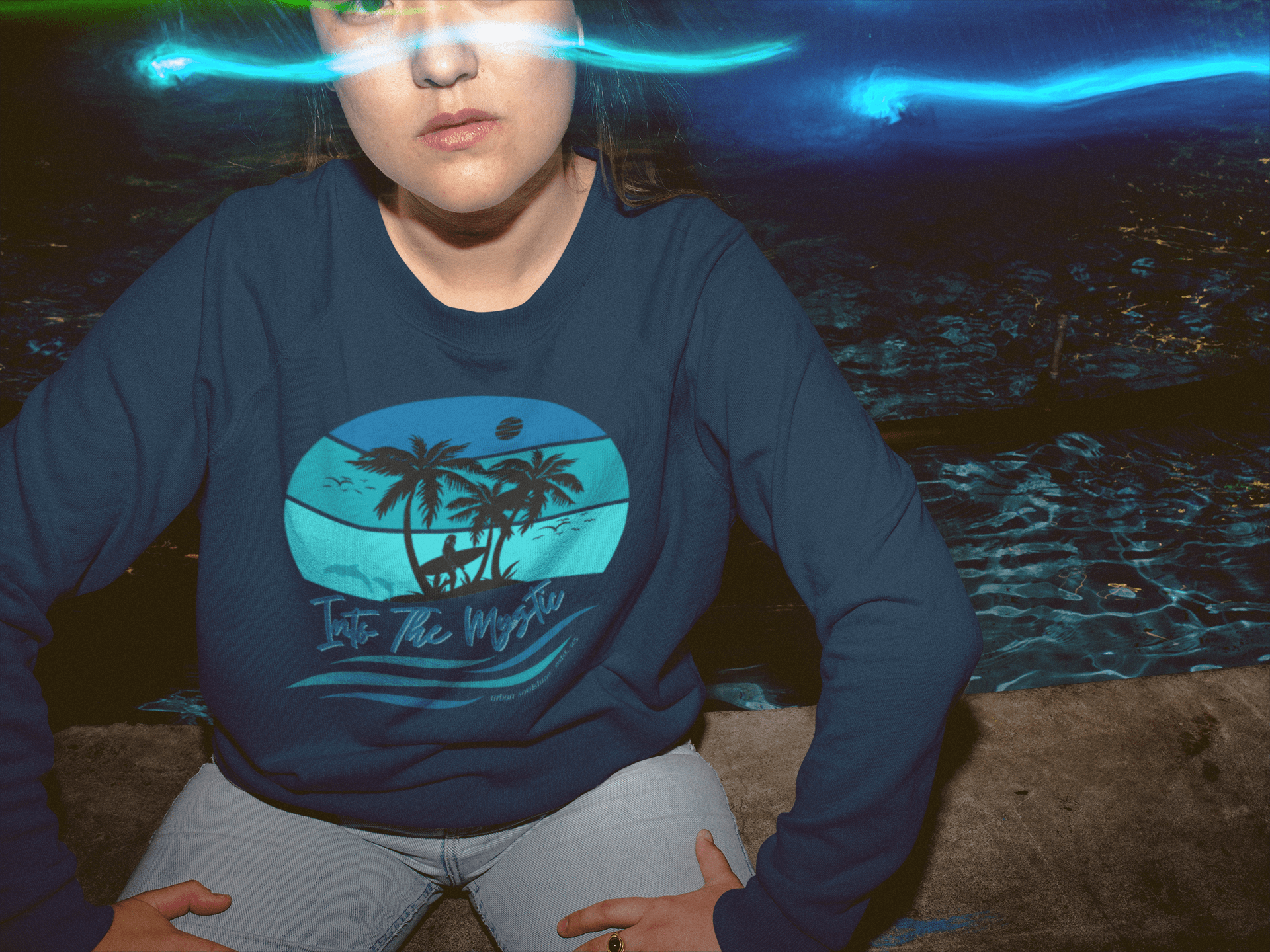 Urban SoulShine & co Sweatshirt Into the Mystic Surfer Girl Crewneck Sweatshirt