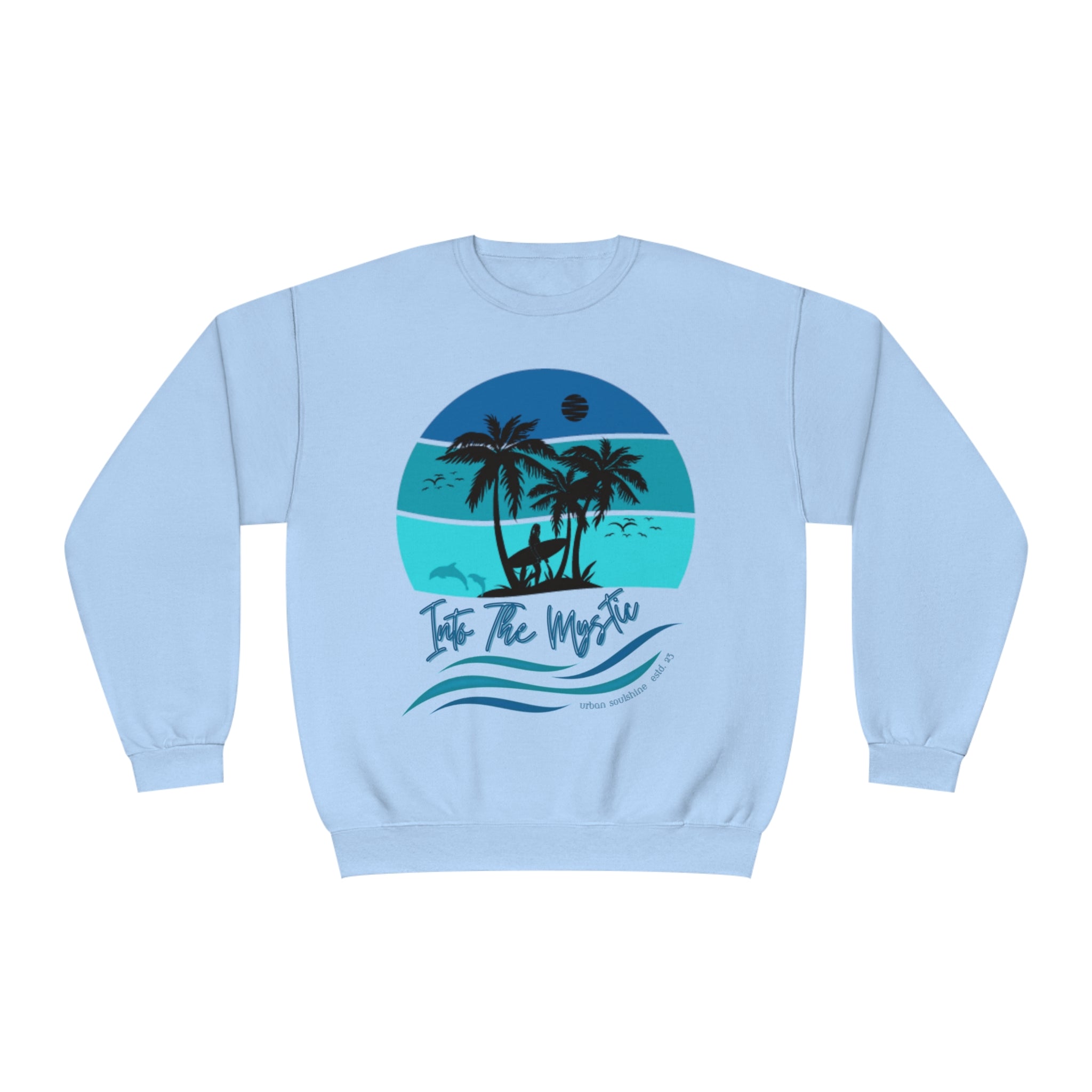 Urban SoulShine & co Sweatshirt Light Blue / S Into the Mystic Surfer Girl Crewneck Sweatshirt