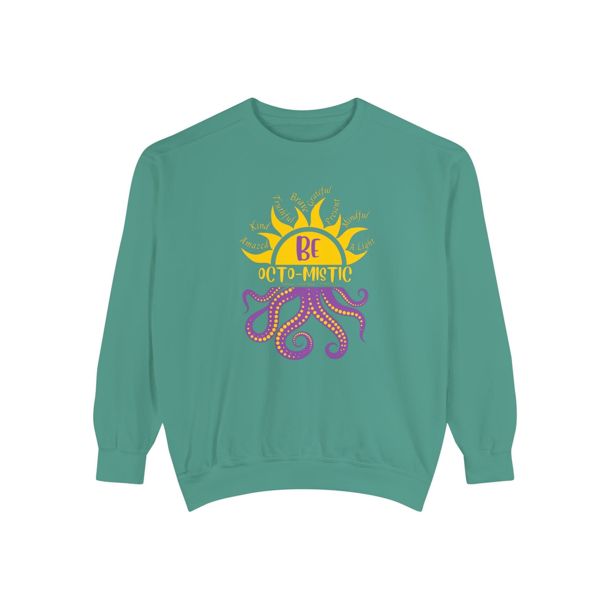 Urban SoulShine & co Sweatshirt Light Green / S Rays To Be Octo-Mistic Inspirational Octopus Sweatshirt