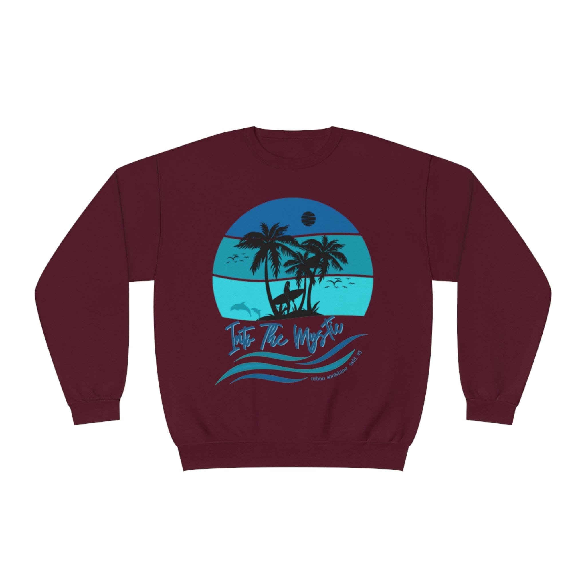 Urban SoulShine & co Sweatshirt Maroon / S Into the Mystic Surfer Girl Crewneck Sweatshirt